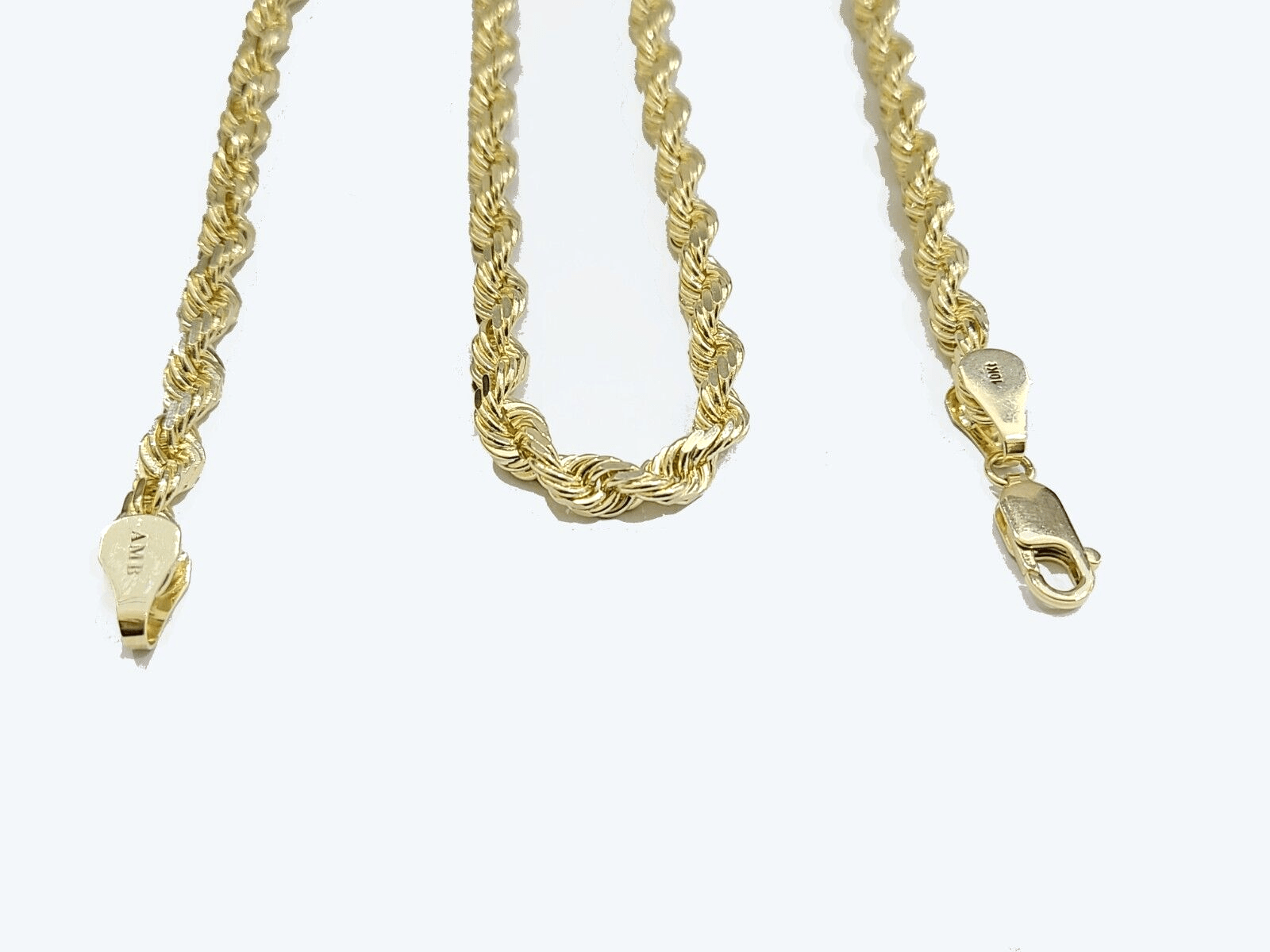 Real 10k Solid Yellow Gold Necklace Rope Chain 6mm 24" inch 10kt Unisex Chain - GoldenlinQ