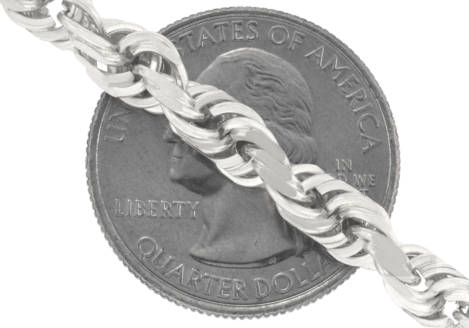 Real 10K White Gold Rope Chain 6mm Necklace 24'' Inches Lobster Lock 10kt - GoldenlinQ