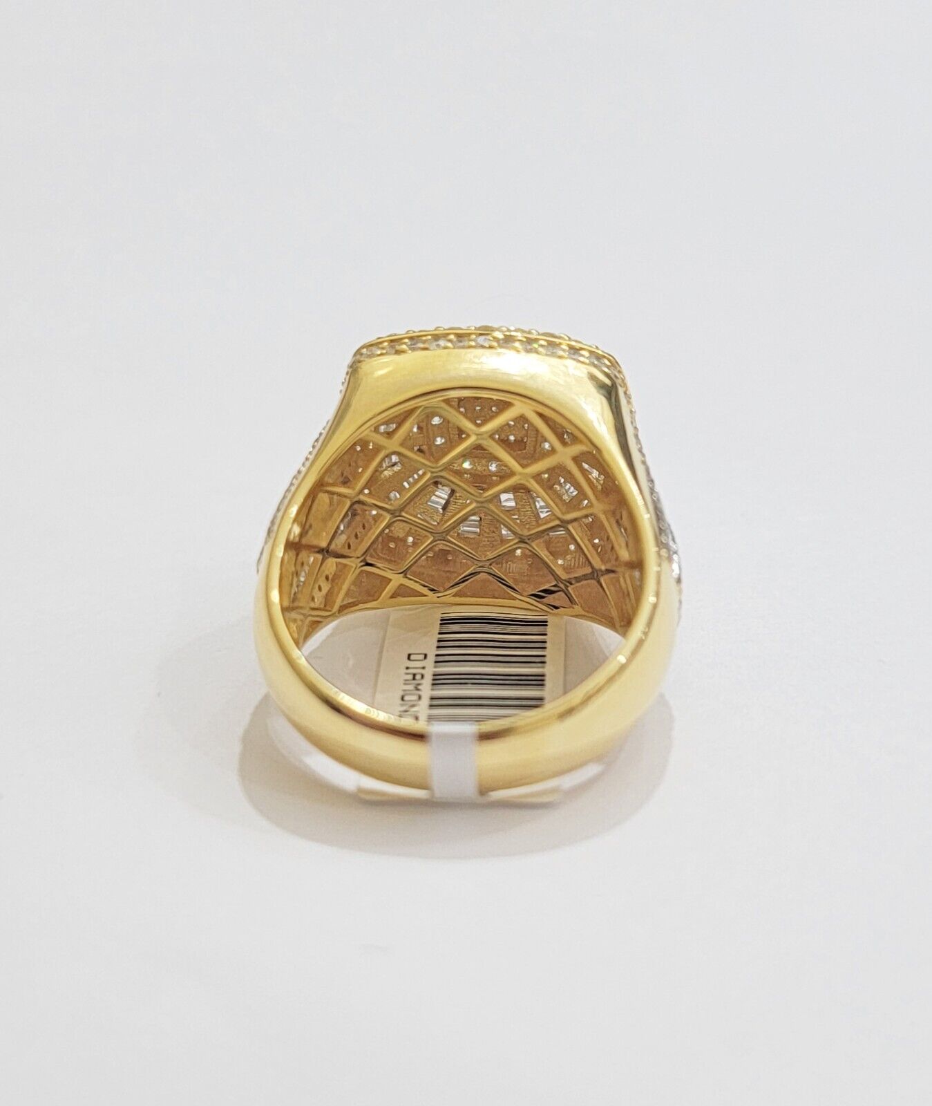 Real 10k Yellow Diamond Ring Mens Band 3.40 Ct Round Cut & Baguette GENUINE - GoldenlinQ