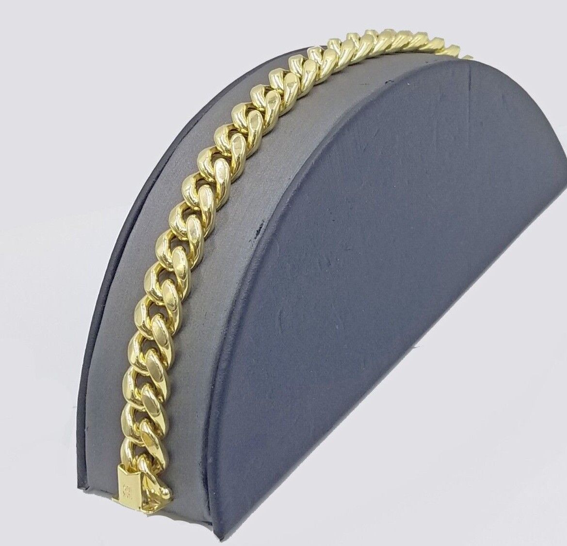 Real 10k Yellow Gold 11mm Miami Cuban Link Bracelet 9" inch For Men's - GoldenlinQ