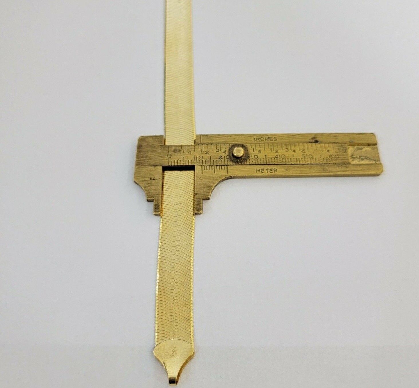 Real 10k Yellow Gold 12mm Herring Bone Chain Necklace 18'' Inch Lobster lock - GoldenlinQ