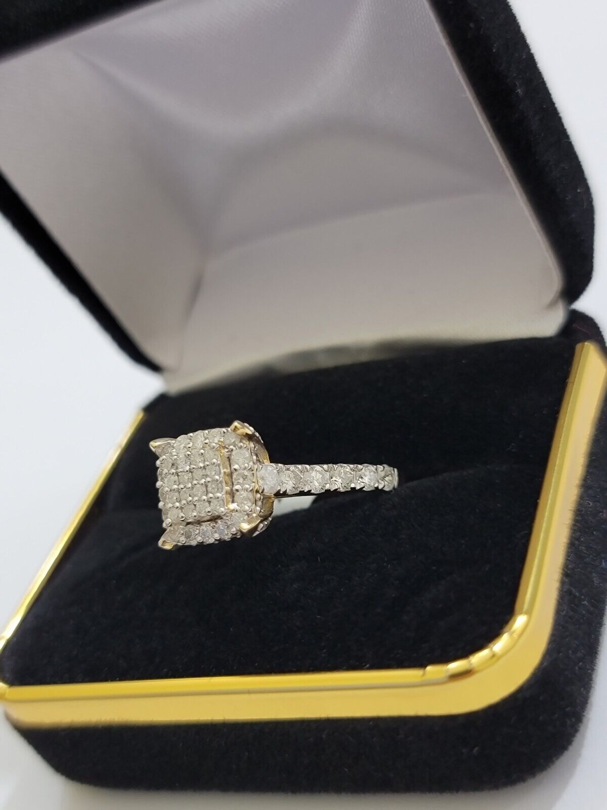 Real 10k Yellow Gold 1.35CT Diamond Ring Women Band Natural Genuine Wedding SALE - GoldenlinQ