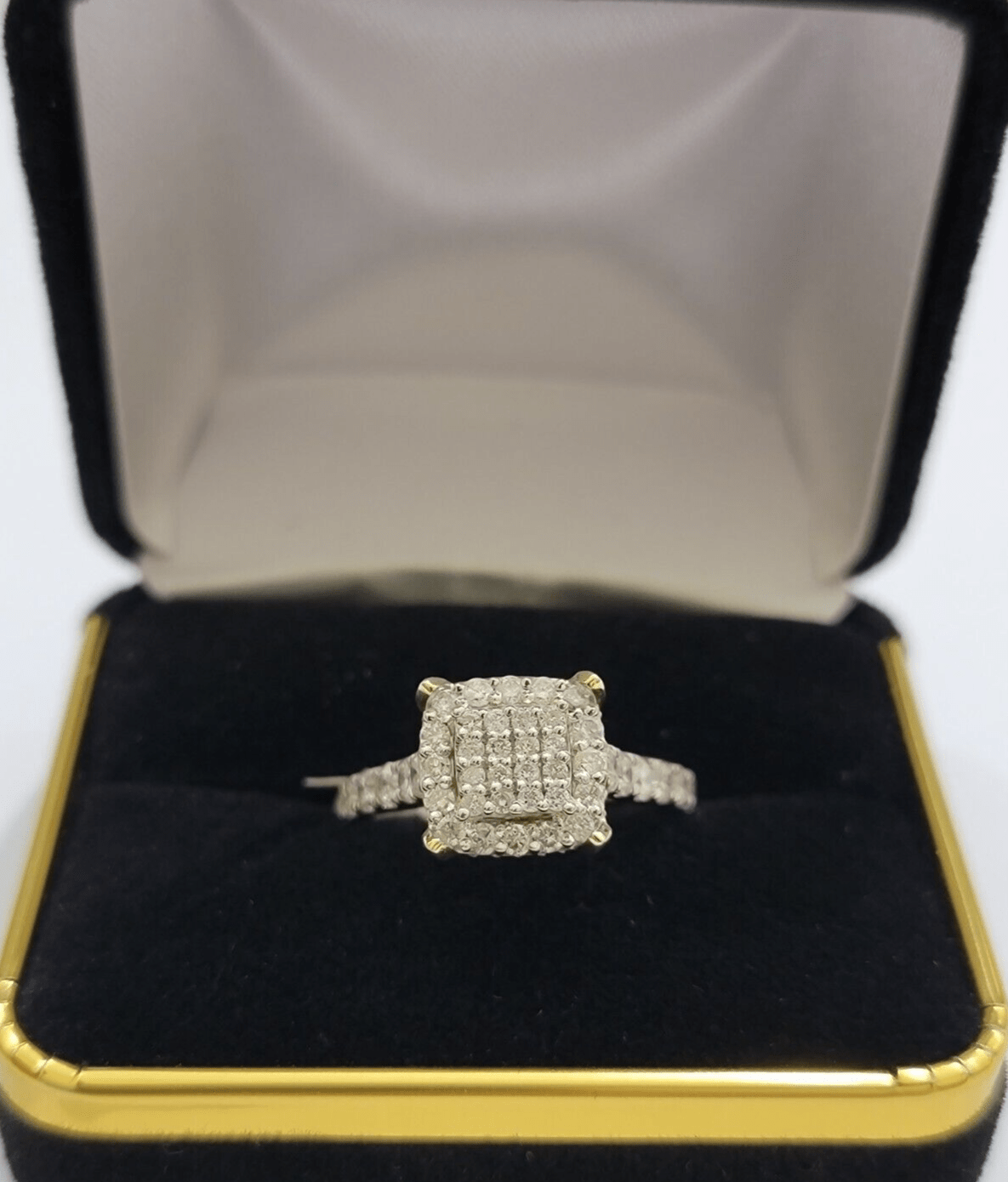 Real 10k Yellow Gold 1.35CT Diamond Ring Women Band Natural Genuine Wedding SALE - GoldenlinQ