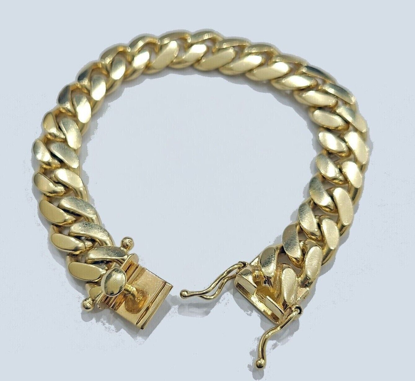 Real 10k Yellow Gold 13mm Miami Cuban Link Bracelet 8.5 ''inch 10kt Unisex - GoldenlinQ