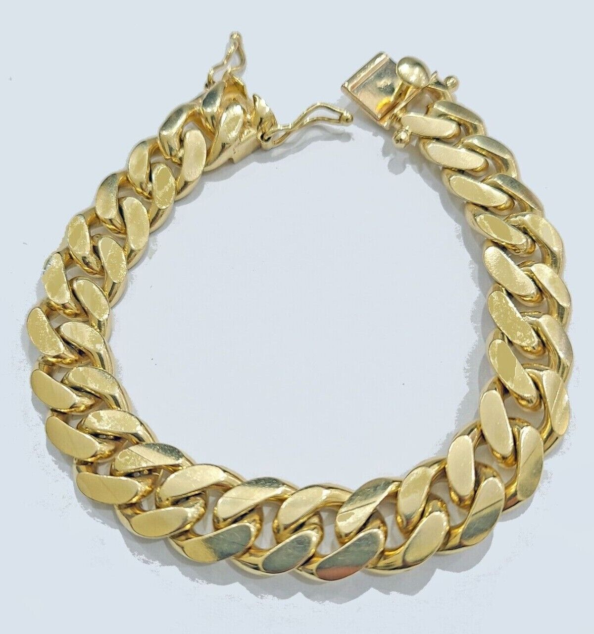 Real 10k Yellow Gold 13mm Miami Cuban Link Bracelet 8.5 ''inch 10kt Unisex - GoldenlinQ