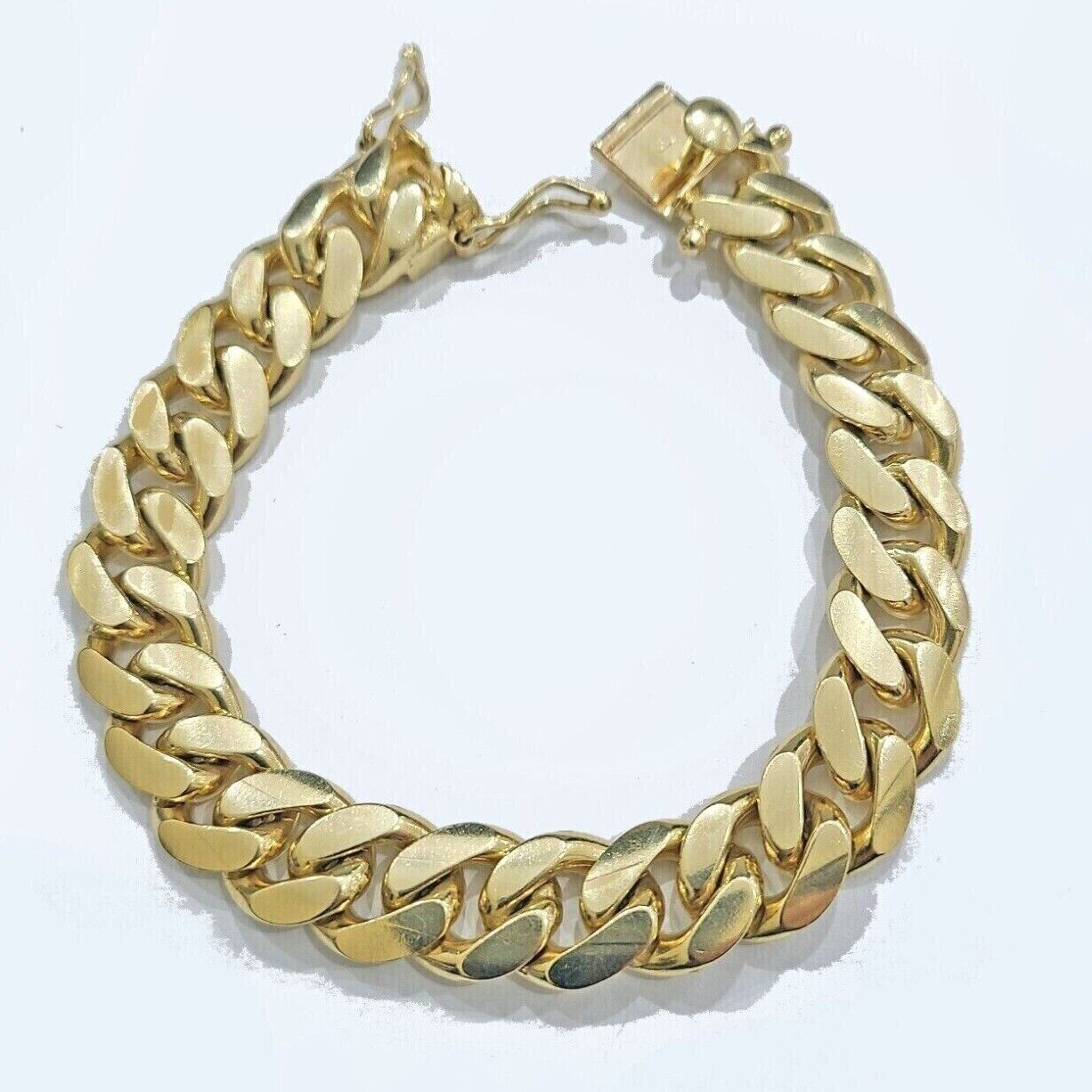 Real 10k Yellow Gold 13mm Miami Cuban Link Bracelet 8.5 ''inch 10kt Unisex - GoldenlinQ