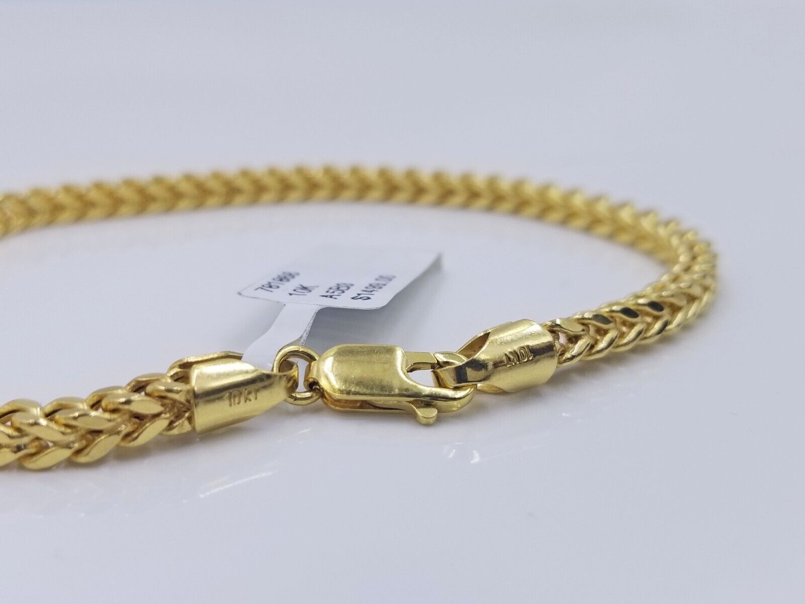 Real 10k Yellow Gold 3mm Franco Bracelet 8" inch 10kt Unisex Men Women - GoldenlinQ