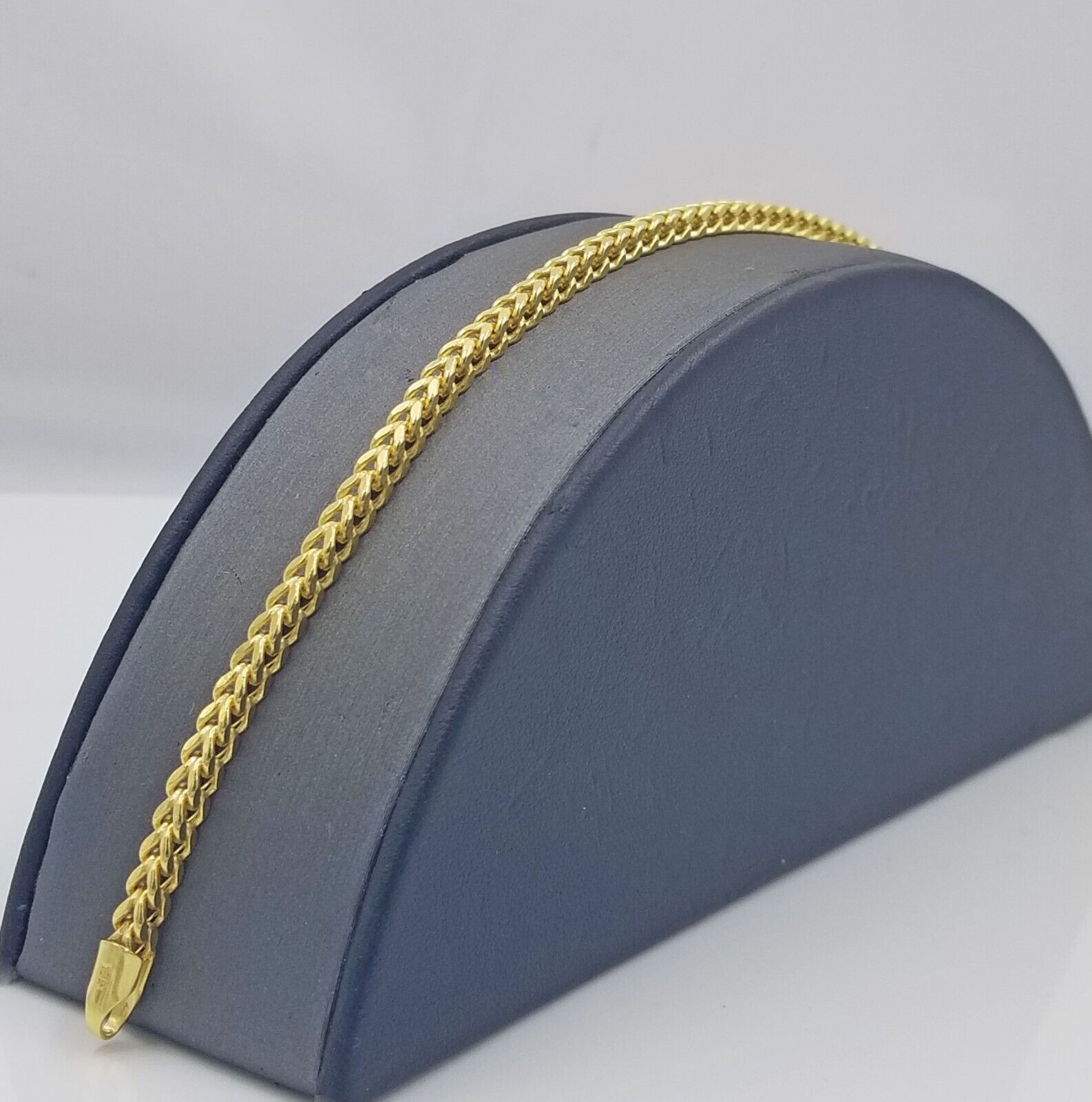 Real 10k Yellow Gold 3mm Franco Bracelet 8" inch 10kt Unisex Men Women - GoldenlinQ