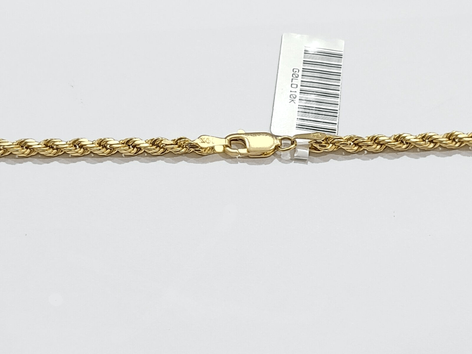 Real 10k Yellow Gold 3mm Rope Chain 26" inch Necklace Praying Hand Charm Cross - GoldenlinQ