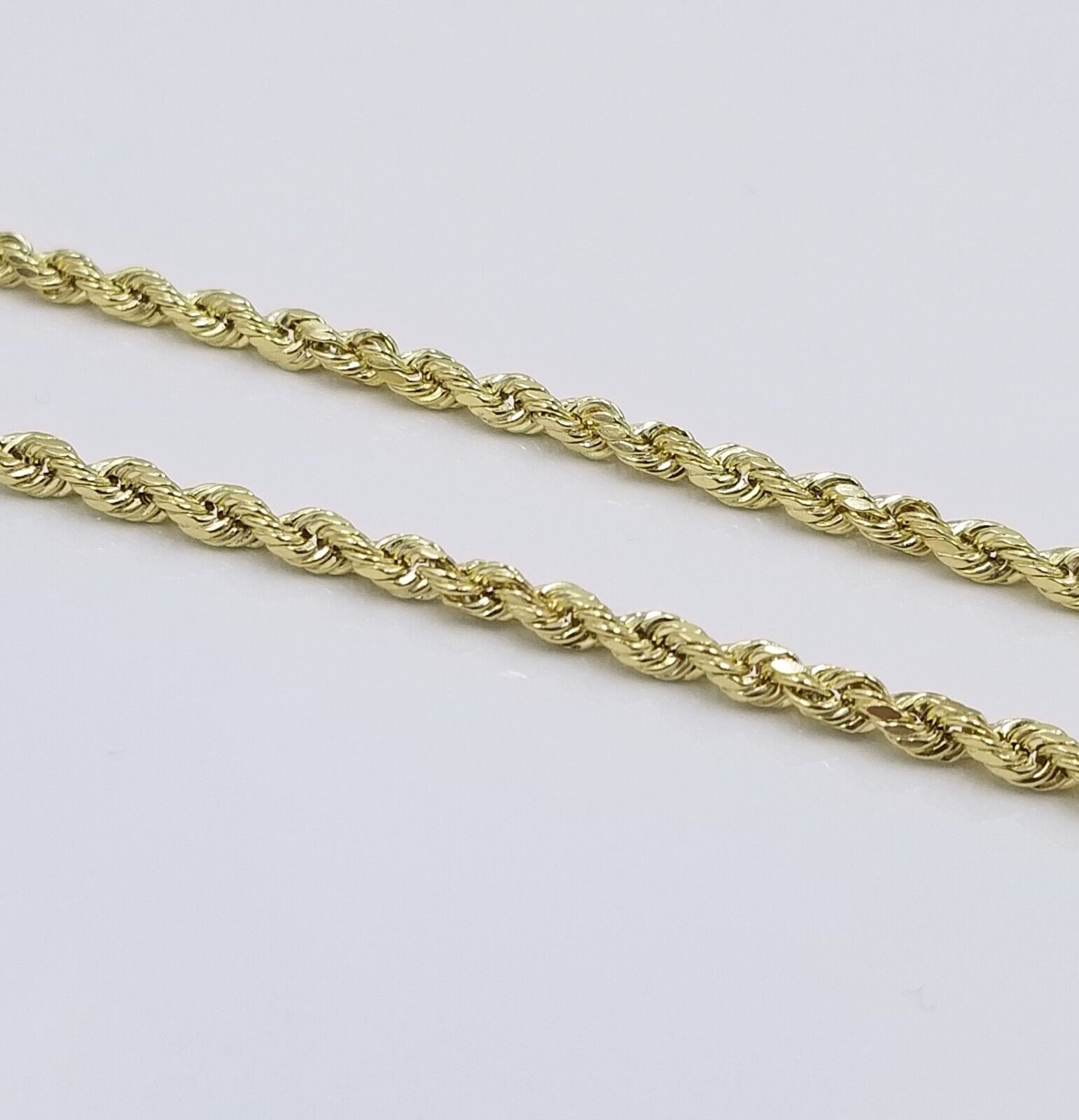 Real 10k Yellow Gold 3mm Rope Chain Cross Pendant 20" inch Necklace , Men Women - GoldenlinQ