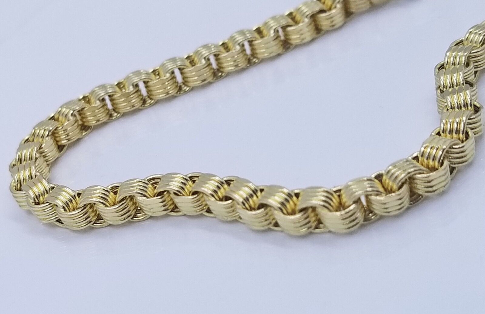 Real 10k Yellow Gold 4mm Box Byzantine Bracelet 8.5" inch 10kt Unisex Men Women - GoldenlinQ