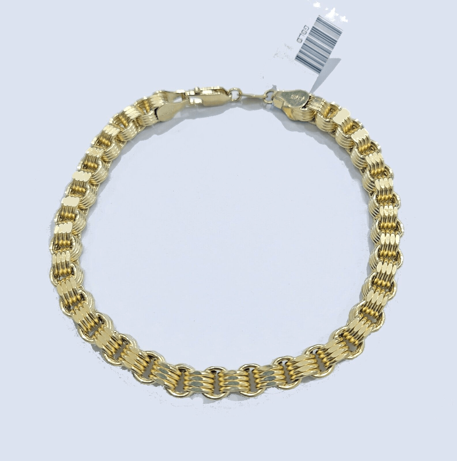 Real 10k Yellow Gold 5mm Box Byzantine Bracelet 8" inch 10kt Unisex Men Women - GoldenlinQ