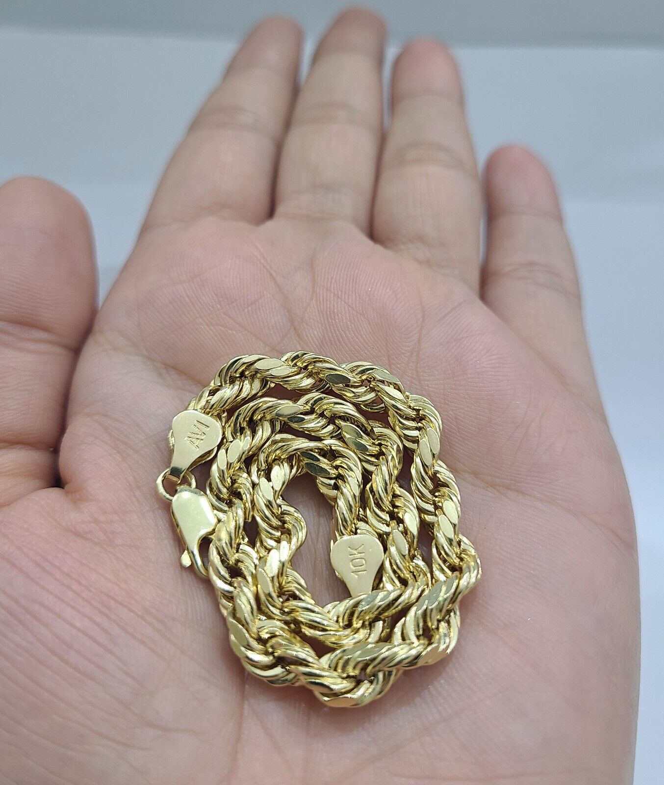 Real 10k Yellow Gold 5mm Rope Bracelet 7'' 8'' 9'' inch 10kt Unisex - GoldenlinQ