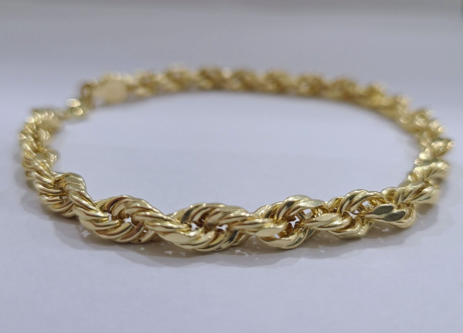 Real 10k Yellow Gold 5mm Rope Bracelet 9'' inch 10kt Unisex - GoldenlinQ