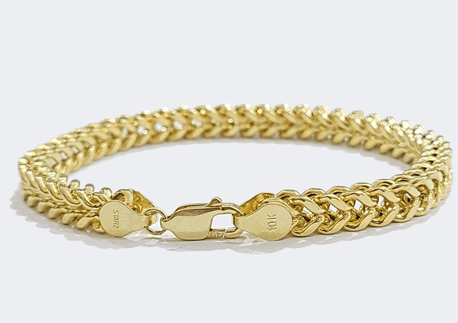 Real 10k Yellow Gold 6mm Franco Bracelet 8" inch 10kt Unisex Men Women - GoldenlinQ