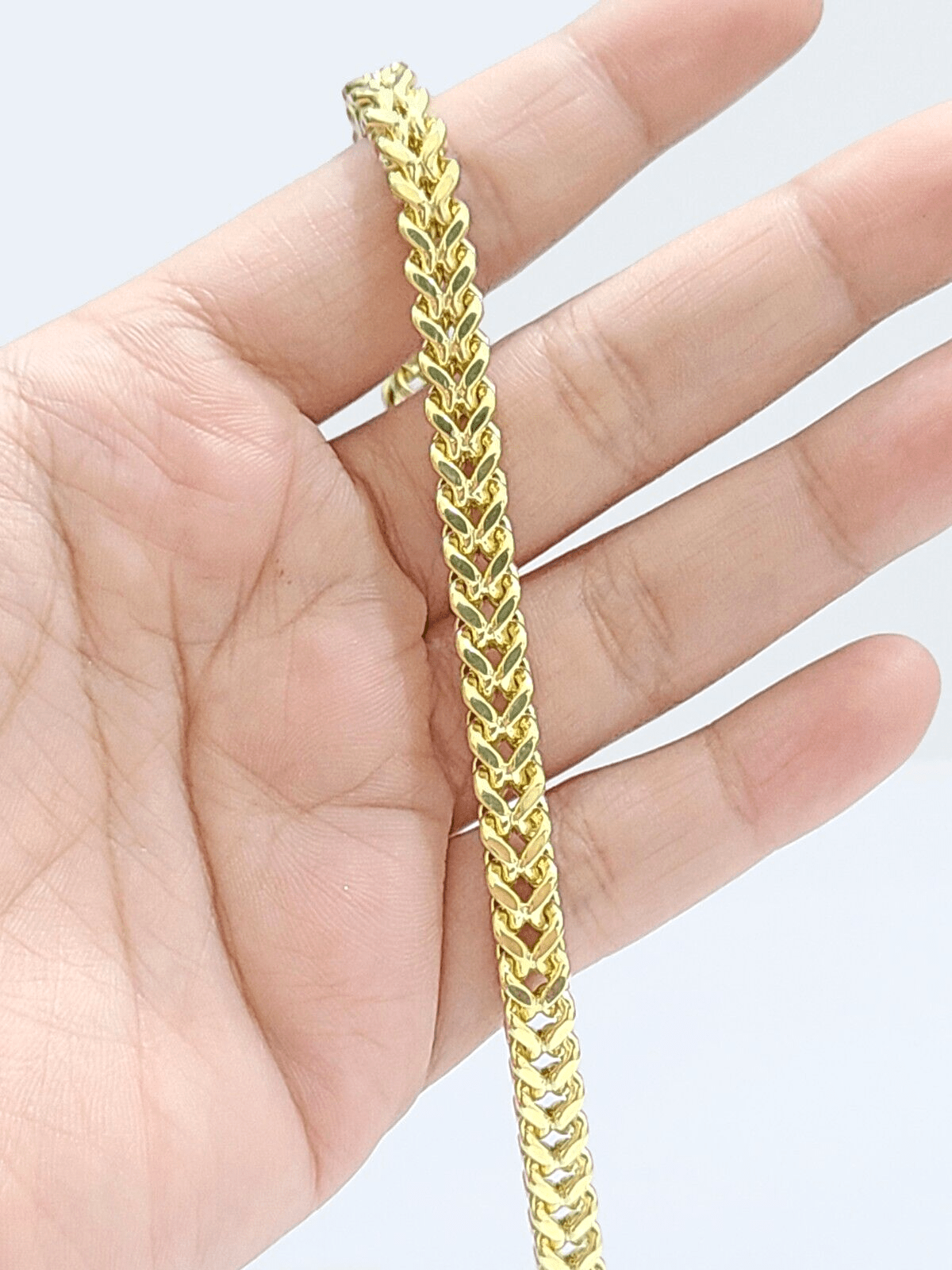 Real 10k Yellow Gold 6mm Franco Bracelet 8" inch 10kt Unisex Men Women - GoldenlinQ