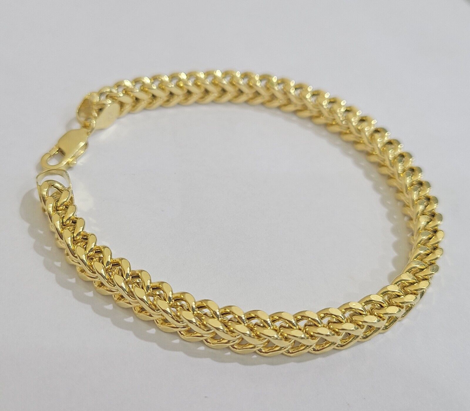 Real 10k Yellow Gold 6mm Franco Bracelet 8.5'' inch 10kt Unisex - GoldenlinQ