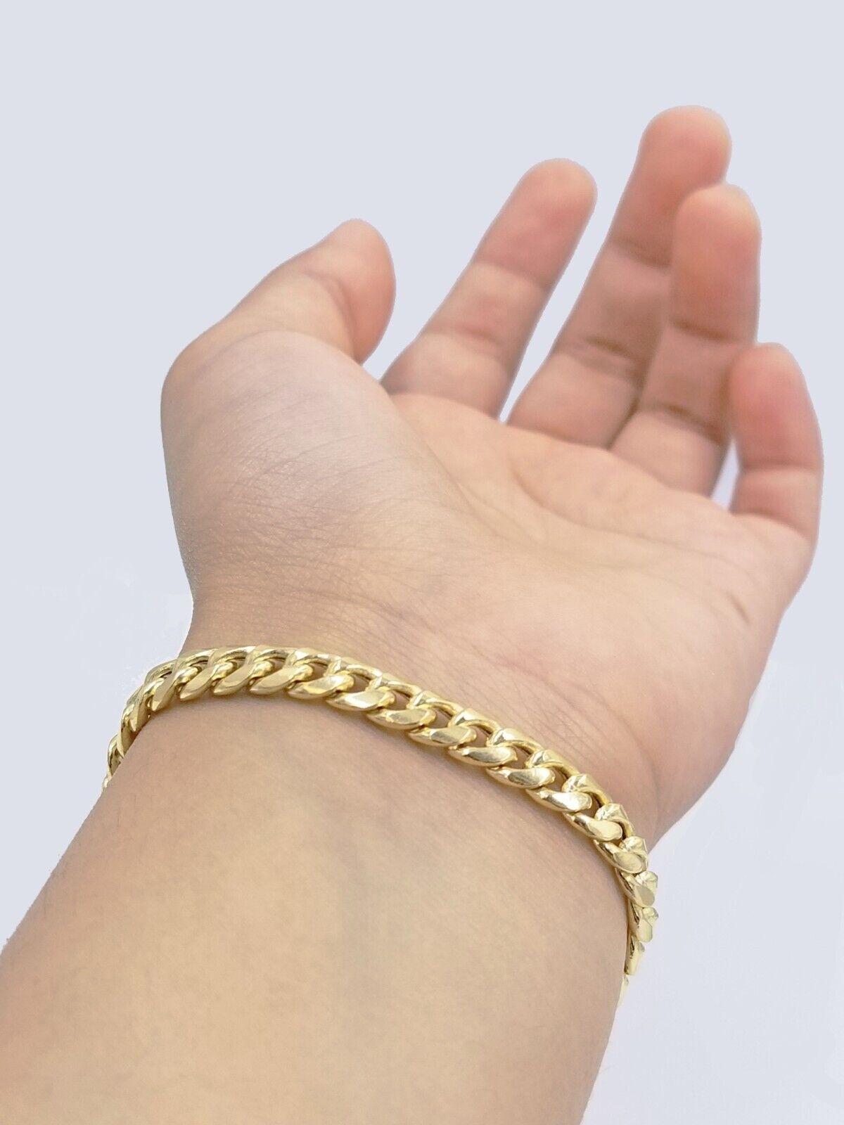 Real 10k Yellow Gold 6mm Miami Cuban Link Bracelet 8" inch Men and Women - GoldenlinQ