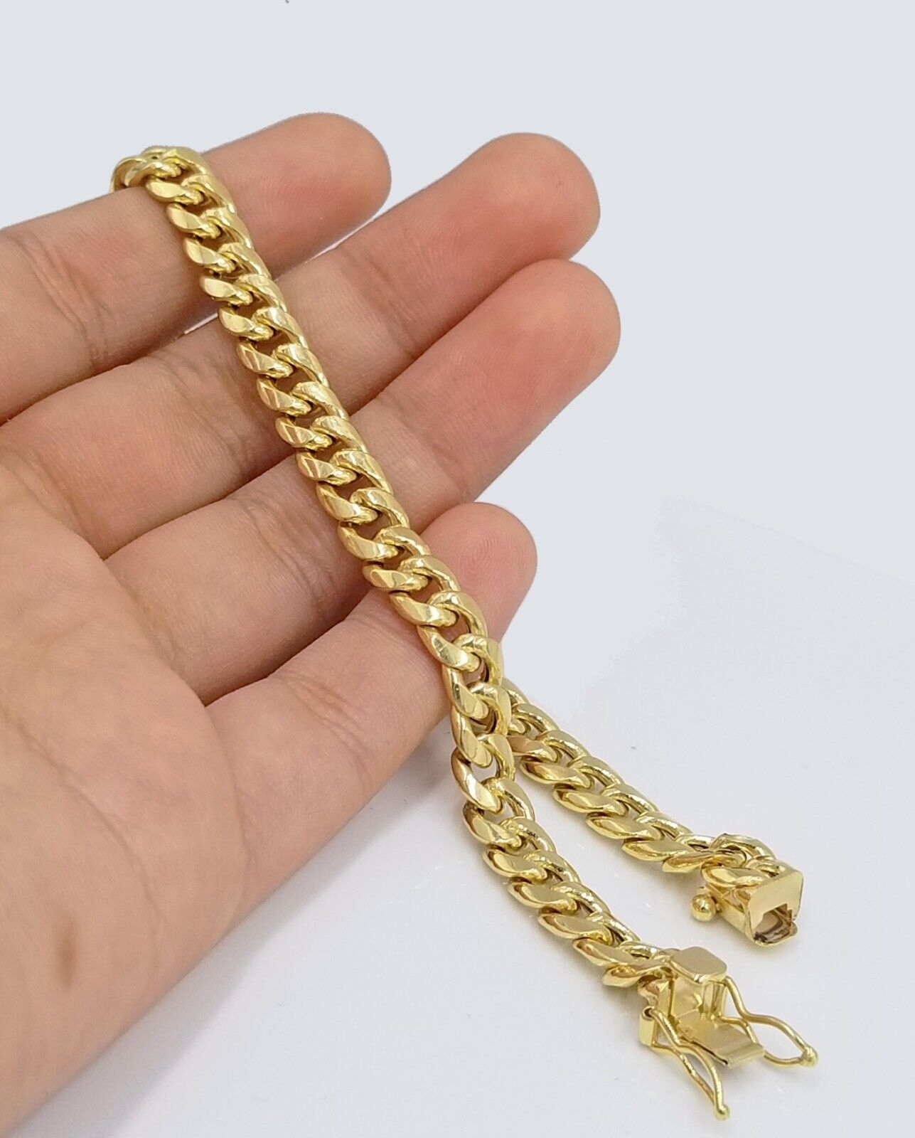 Real 10k Yellow Gold 6mm Miami Cuban Link Bracelet 8" inch Men and Women - GoldenlinQ