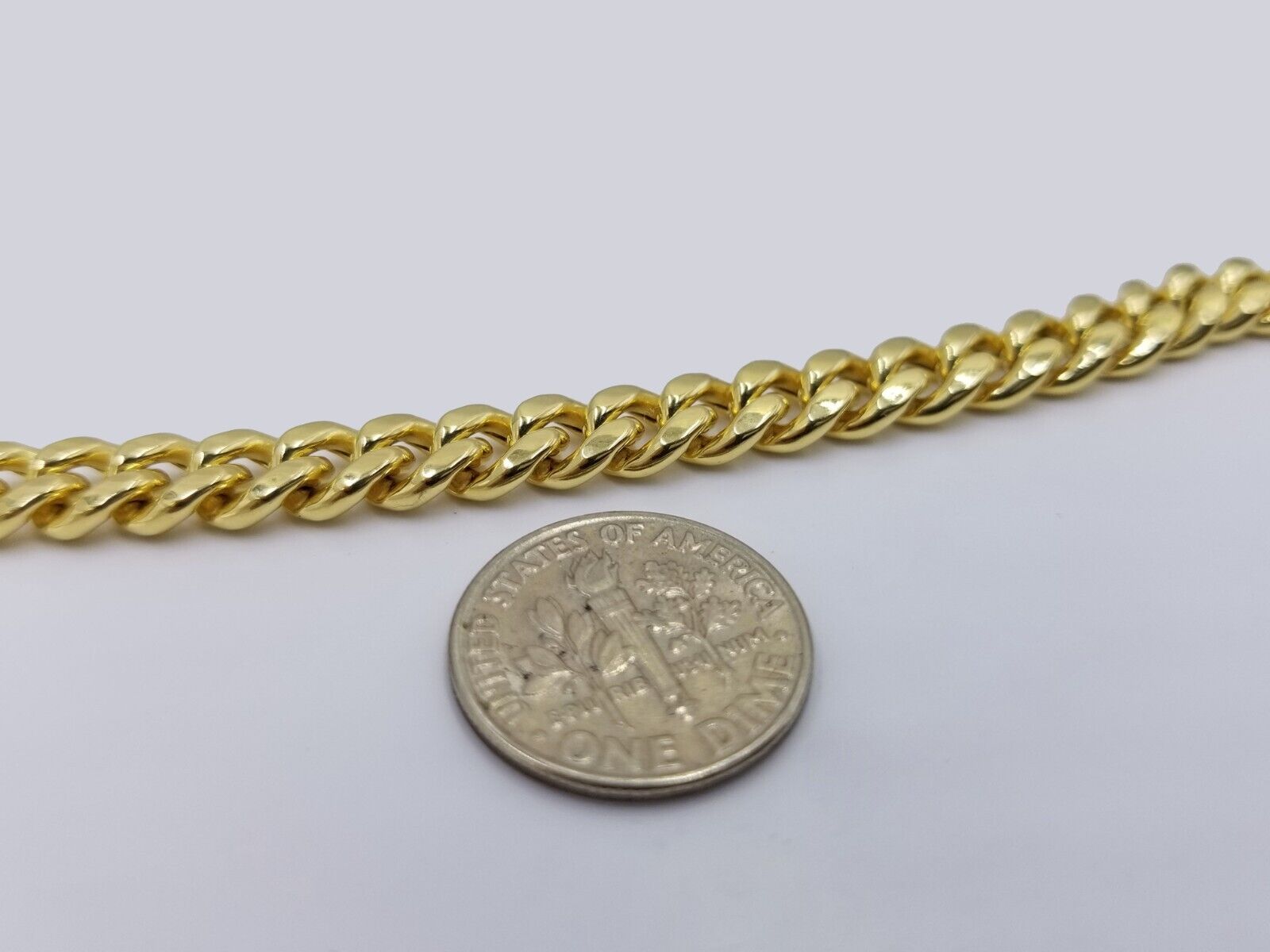 Real 10k Yellow Gold 7mm Miami Cuban Link Bracelet 8" inch Men and Women - GoldenlinQ