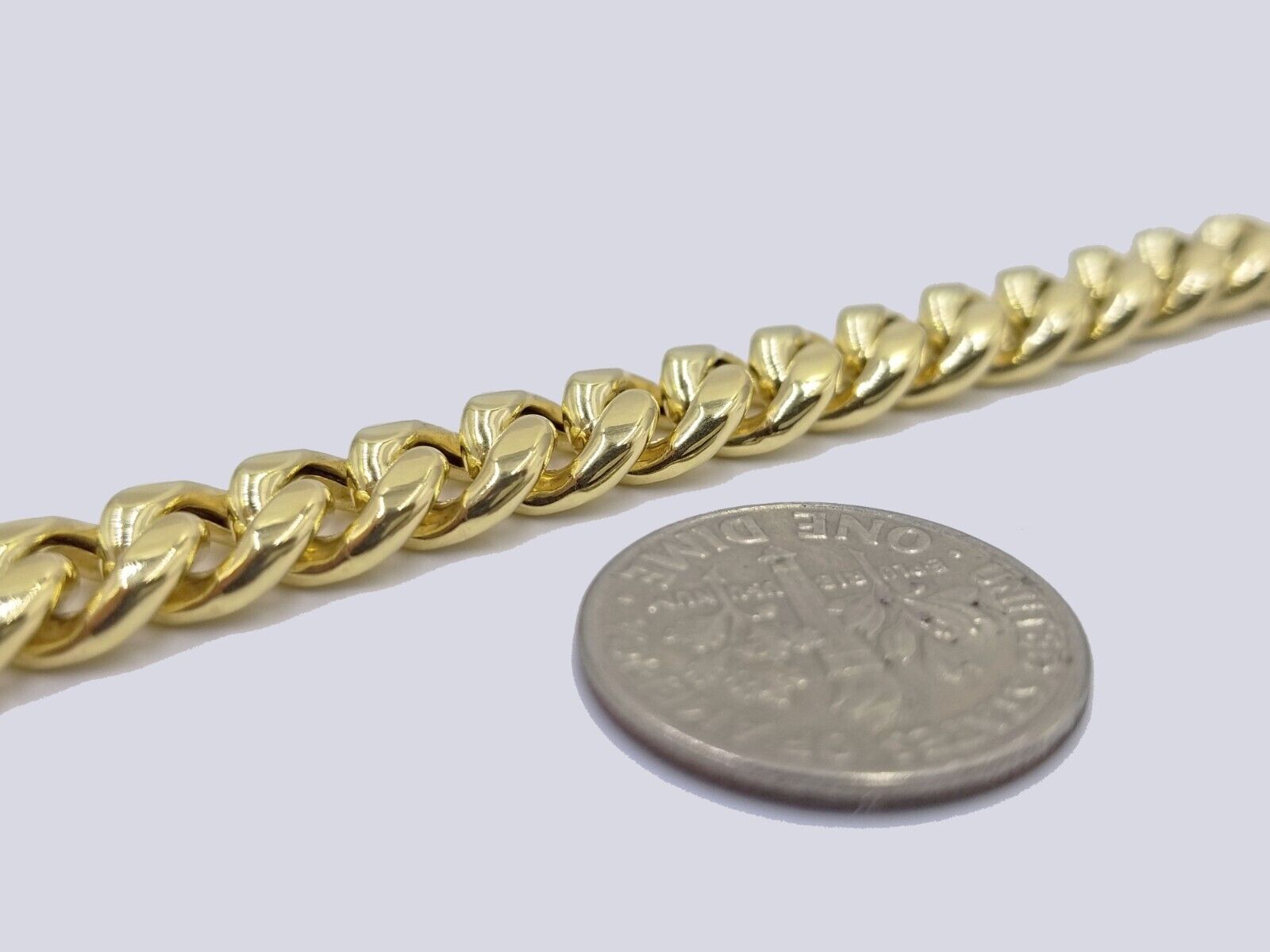 Real 10k Yellow Gold 8mm Miami Cuban Link Bracelet 8" inch Men and Women - GoldenlinQ