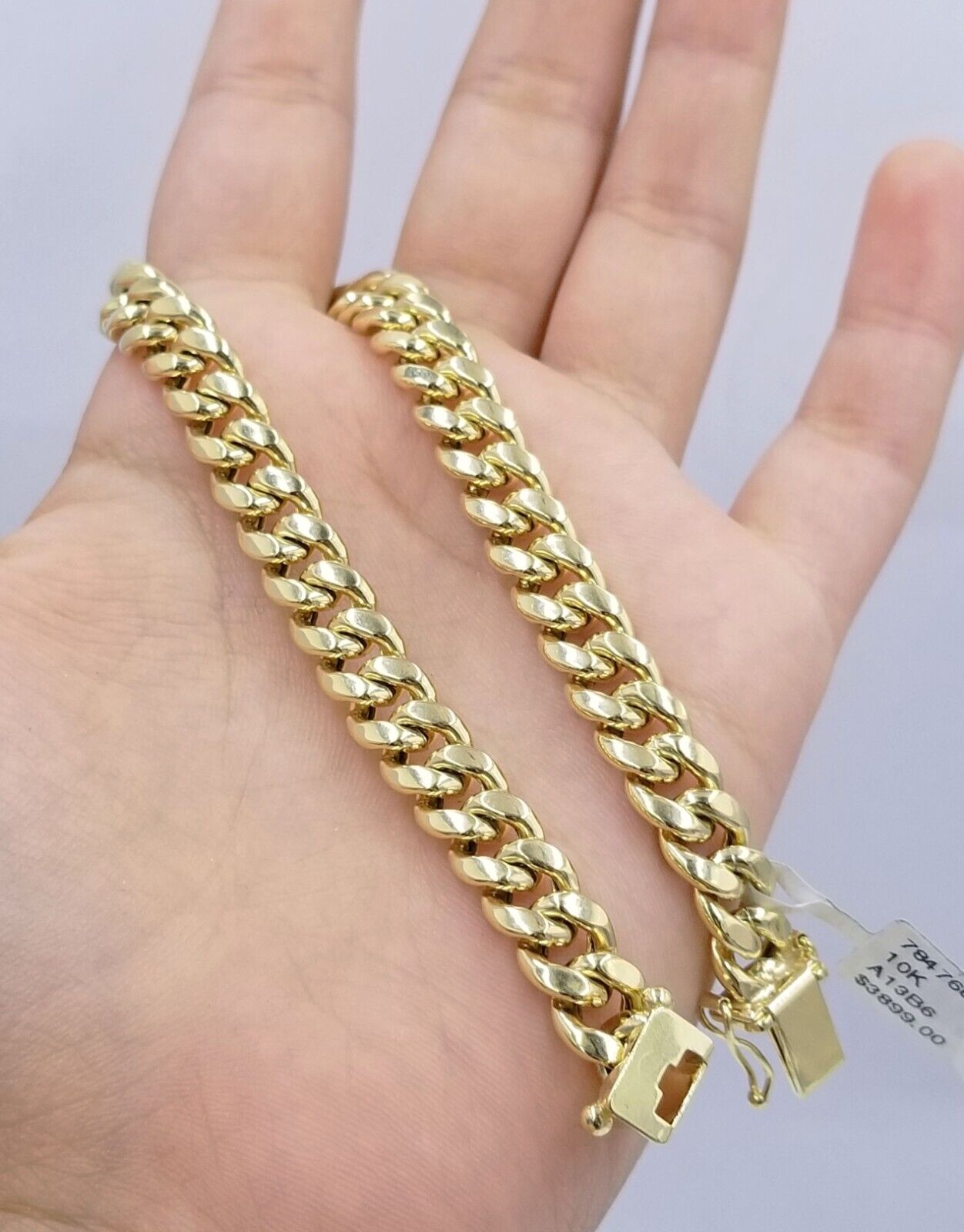 Real 10k Yellow Gold 8mm Miami Cuban Link Bracelet 8" inch Men and Women - GoldenlinQ