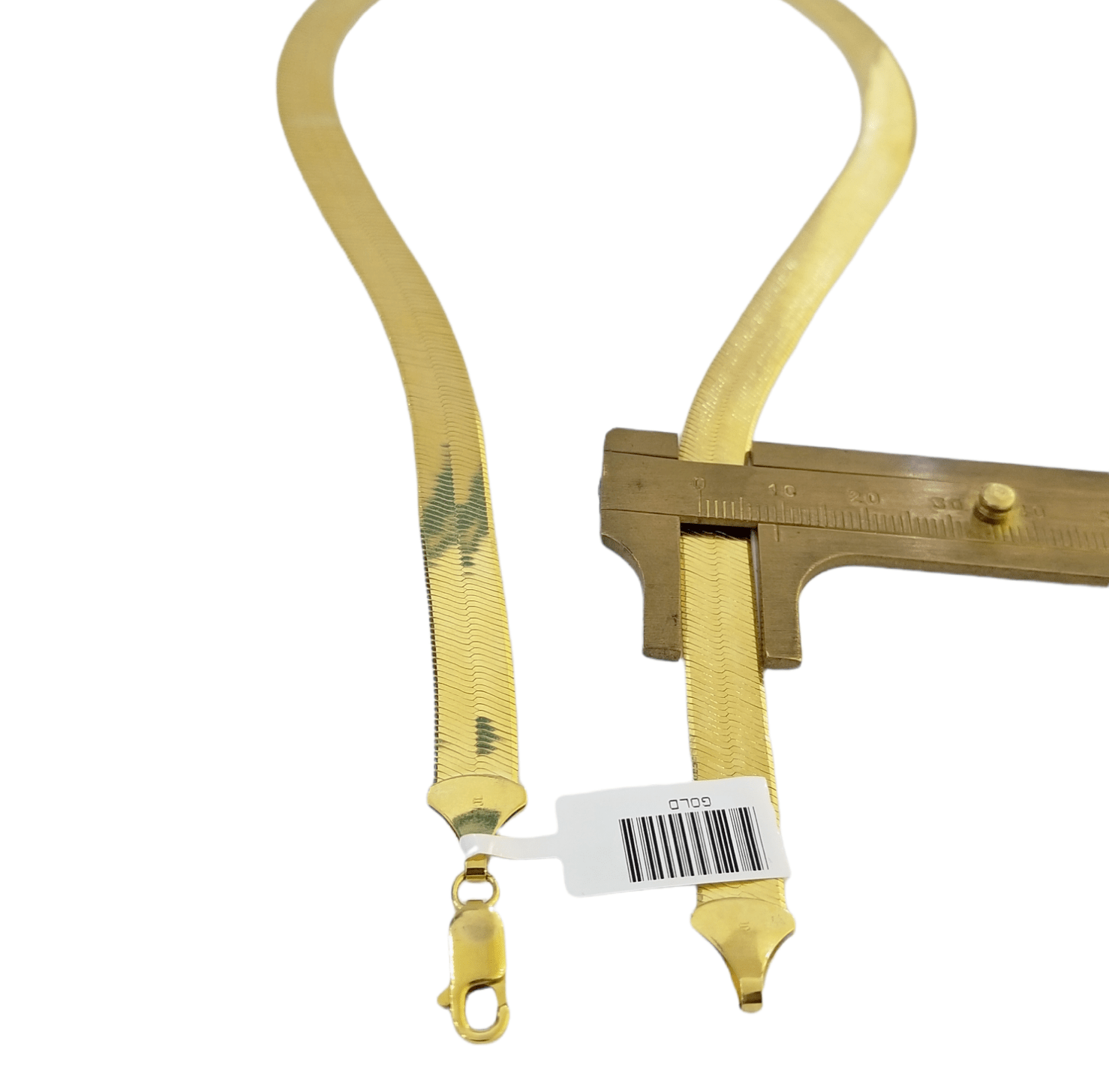 Real 10k Yellow Gold 9mm Herringbone Chain Necklace 20" Inch Lobster lock - GoldenlinQ