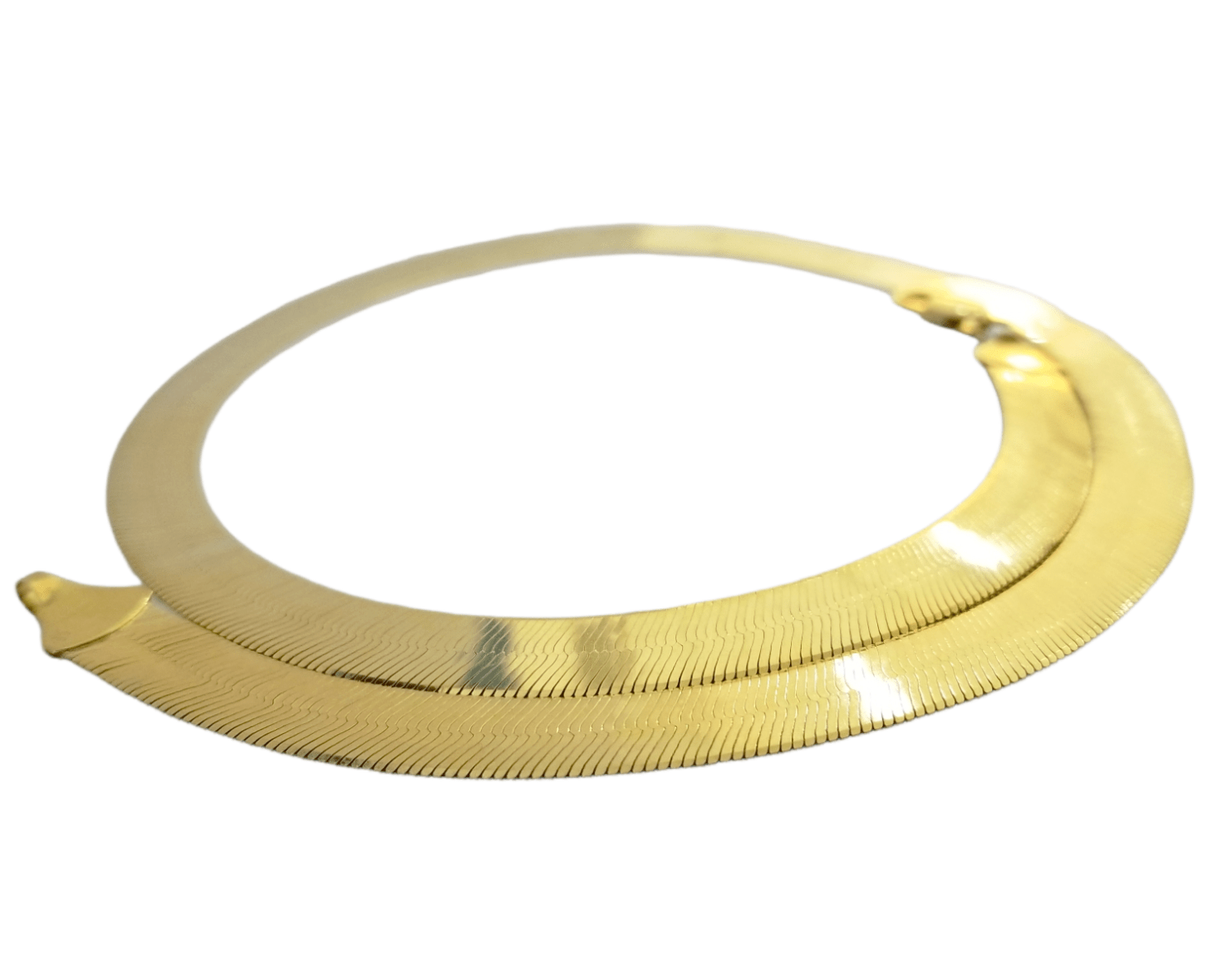 Real 10k Yellow Gold 9mm Herringbone Chain Necklace 20" Inch Lobster lock - GoldenlinQ