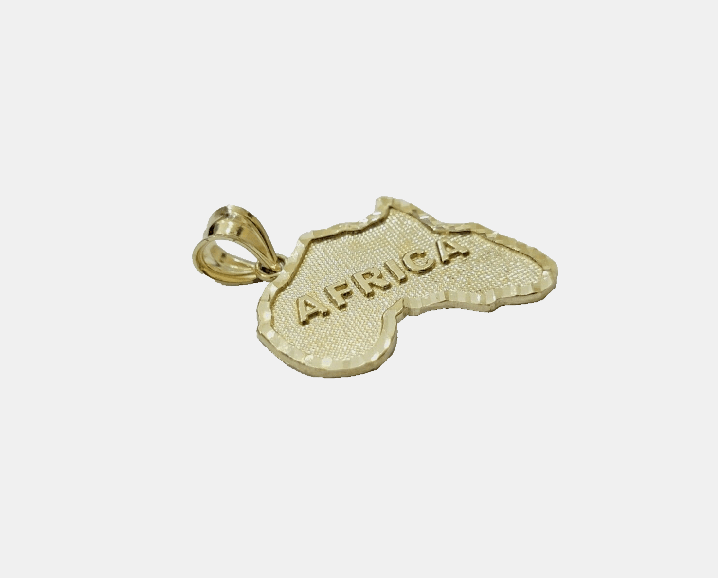 Real 10k Yellow Gold Africa Map Charm 1 Inch Pendant 10kt Chain & Necklace SALE - GoldenlinQ