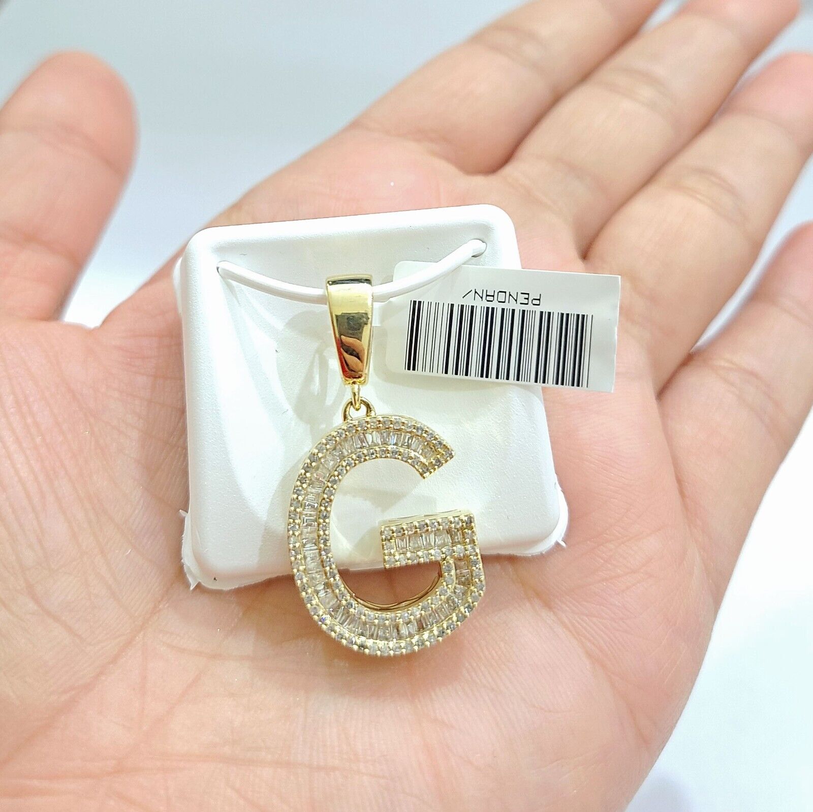 Real 10K Yellow Gold Alphabets Diamond Cut Charm A - Z Pendant Initials - GoldenlinQ