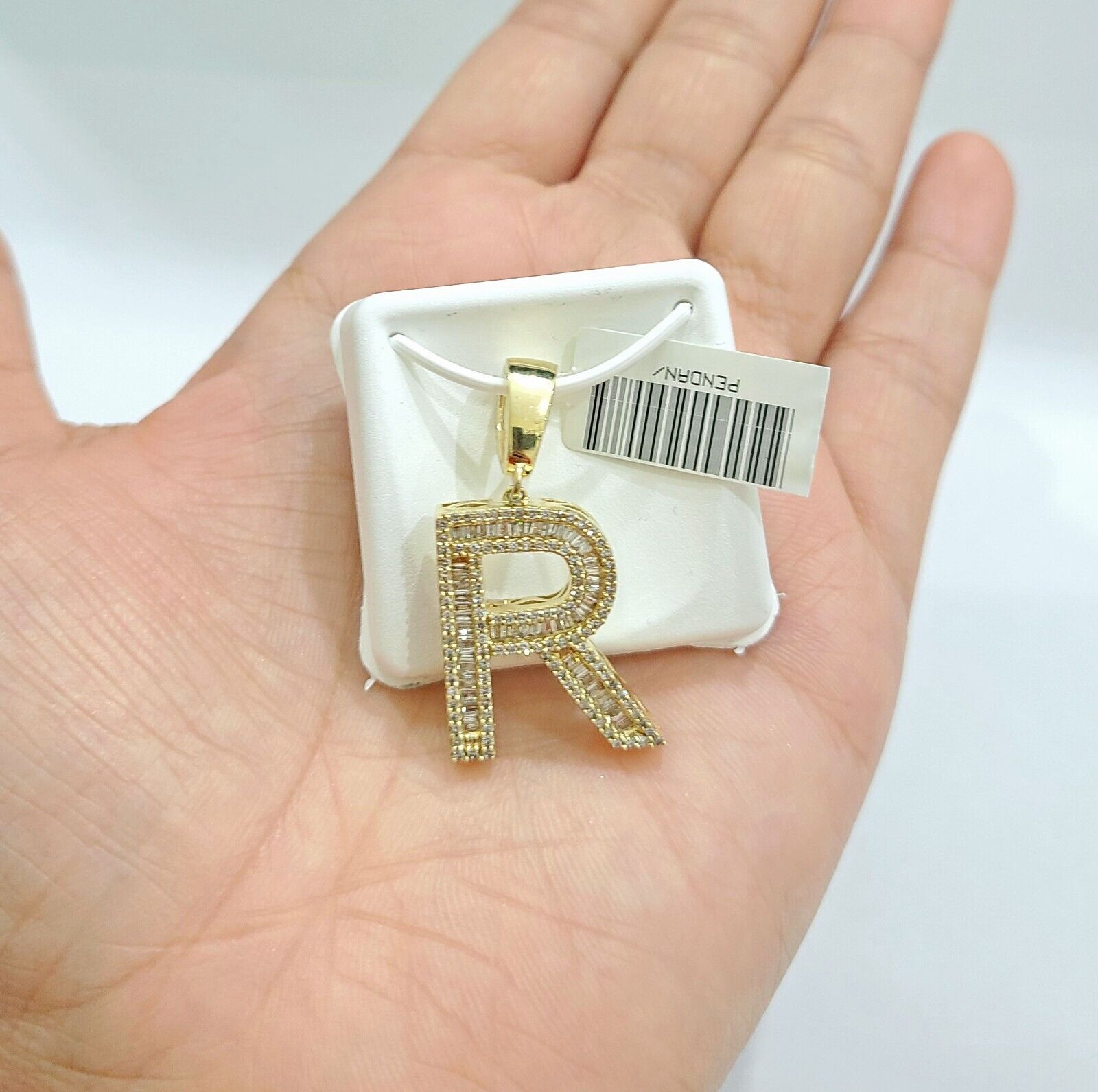 Real 10K Yellow Gold Alphabets Diamond Cut Charm A - Z Pendant Initials - GoldenlinQ