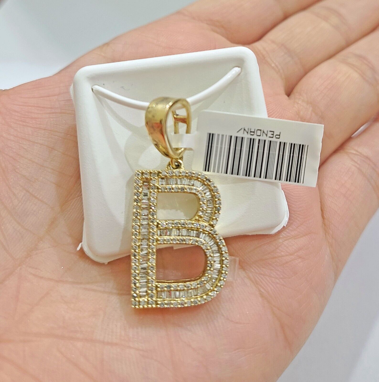 Real 10K Yellow Gold Alphabets Diamond Cut Charm A - Z Pendant Initials - GoldenlinQ