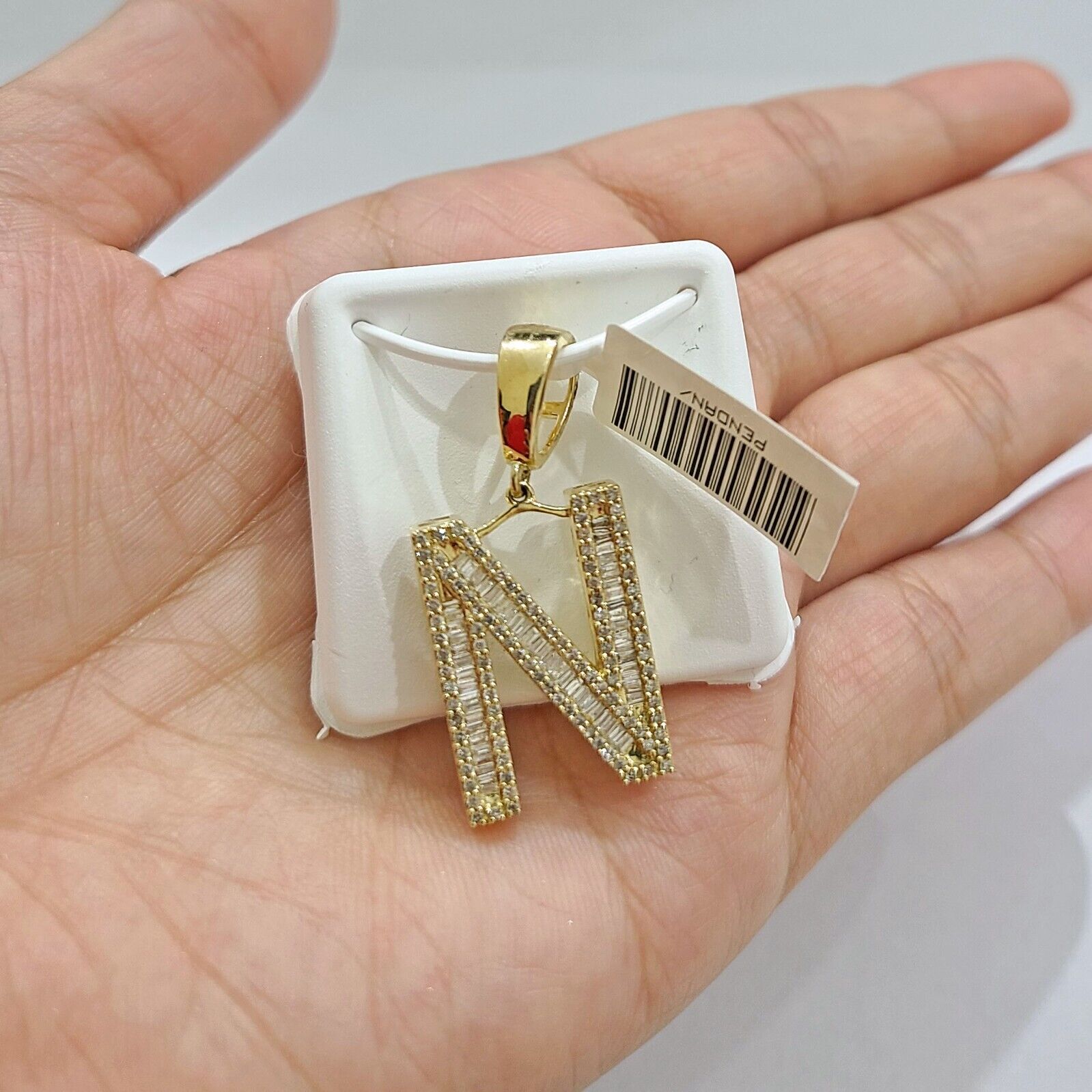 Real 10K Yellow Gold Alphabets Diamond Cut Charm A - Z Pendant Initials - GoldenlinQ