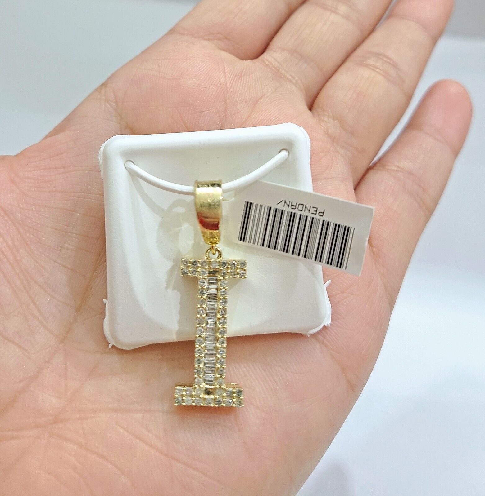 Real 10K Yellow Gold Alphabets Diamond Cut Charm A - Z Pendant Initials - GoldenlinQ