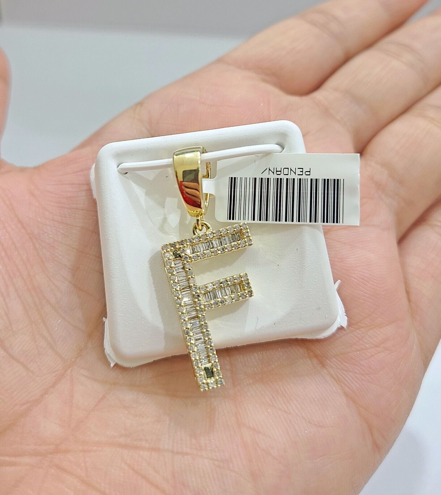 Real 10K Yellow Gold Alphabets Diamond Cut Charm A - Z Pendant Initials - GoldenlinQ