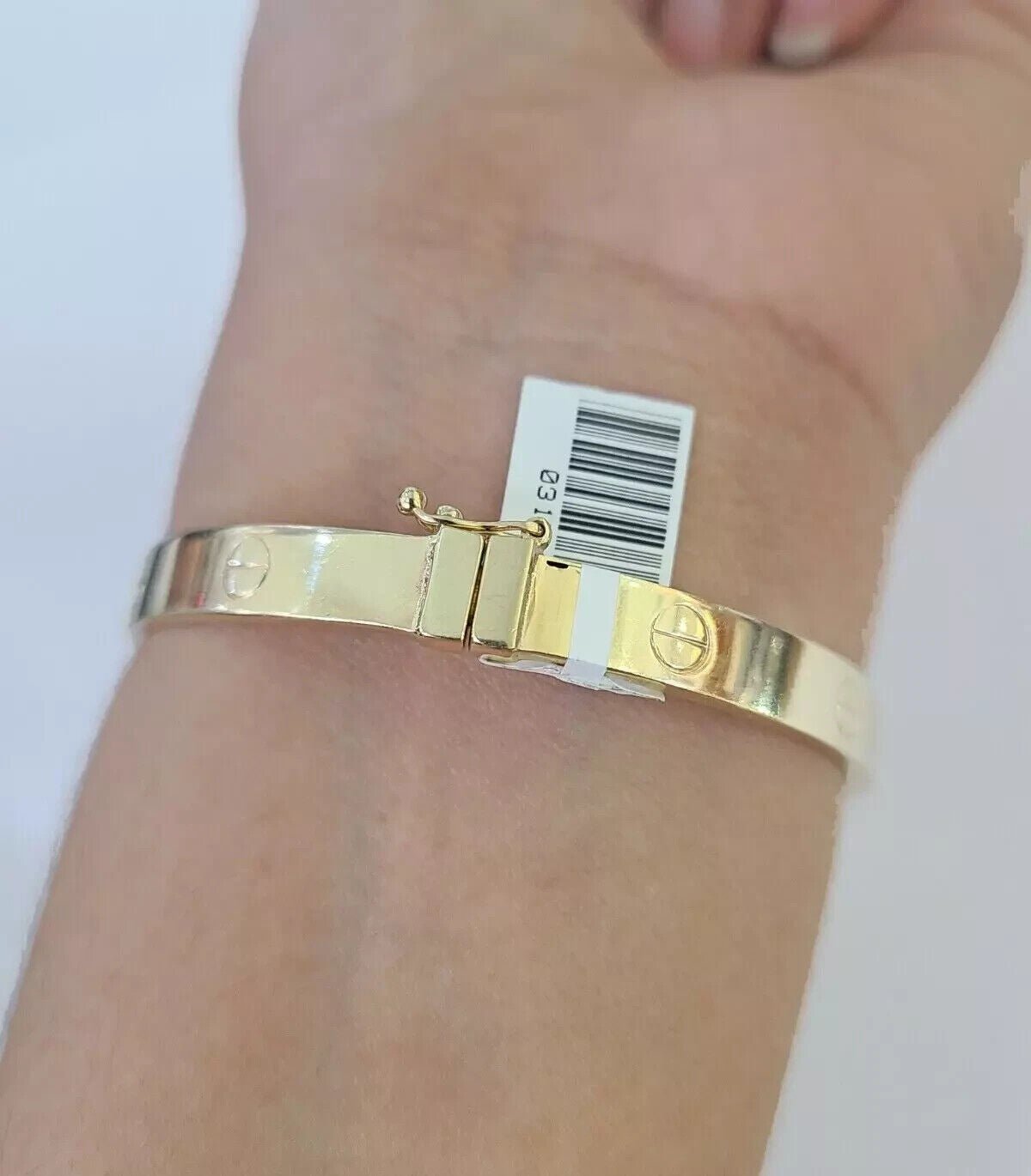 Real 10k Yellow Gold Bangle Bracelet For Ladies, Shiny And Solid 10kt Gold - GoldenlinQ