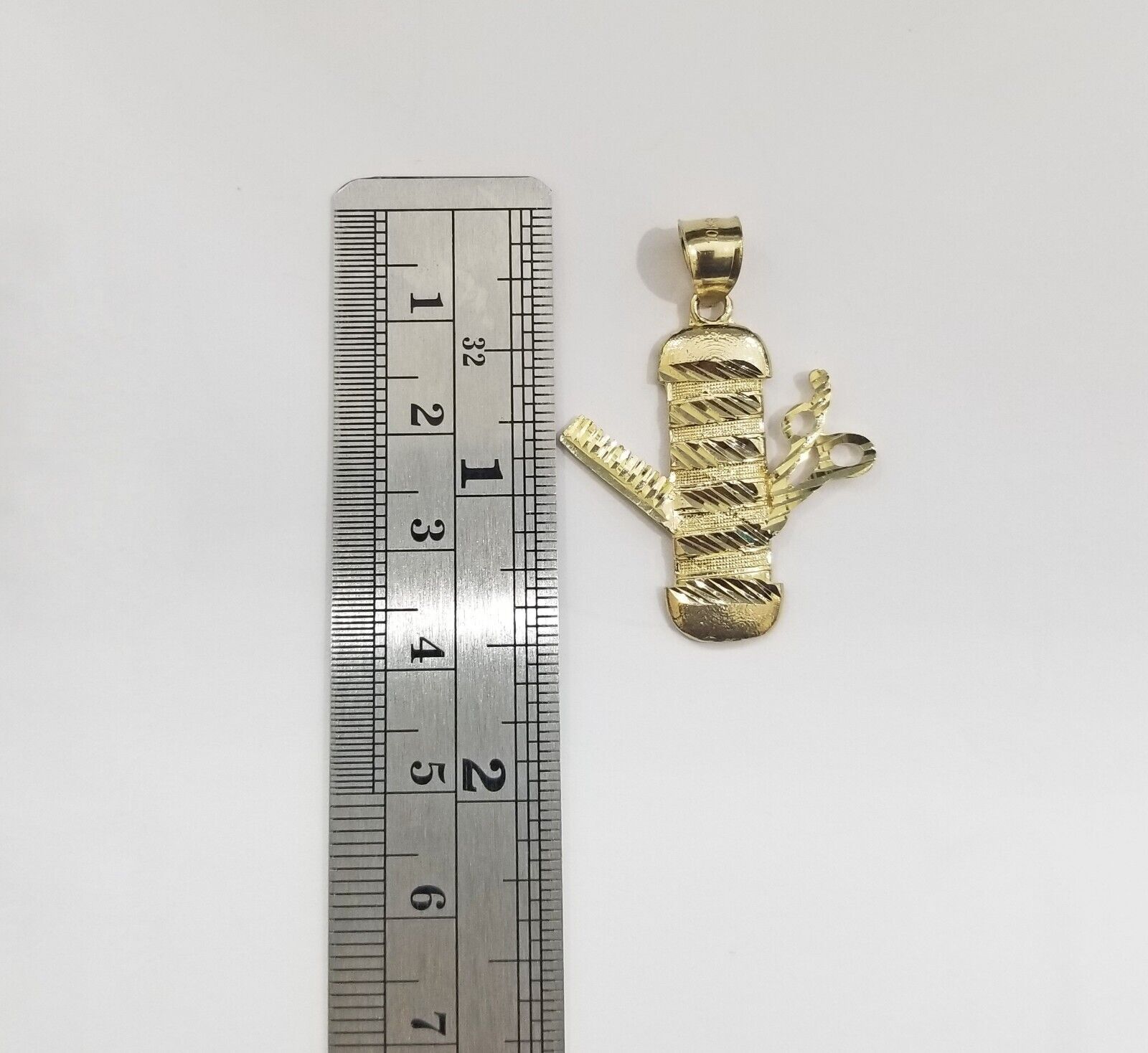 Real 10k Yellow Gold Barber Charm Pendant 10kt for Chain - GoldenlinQ