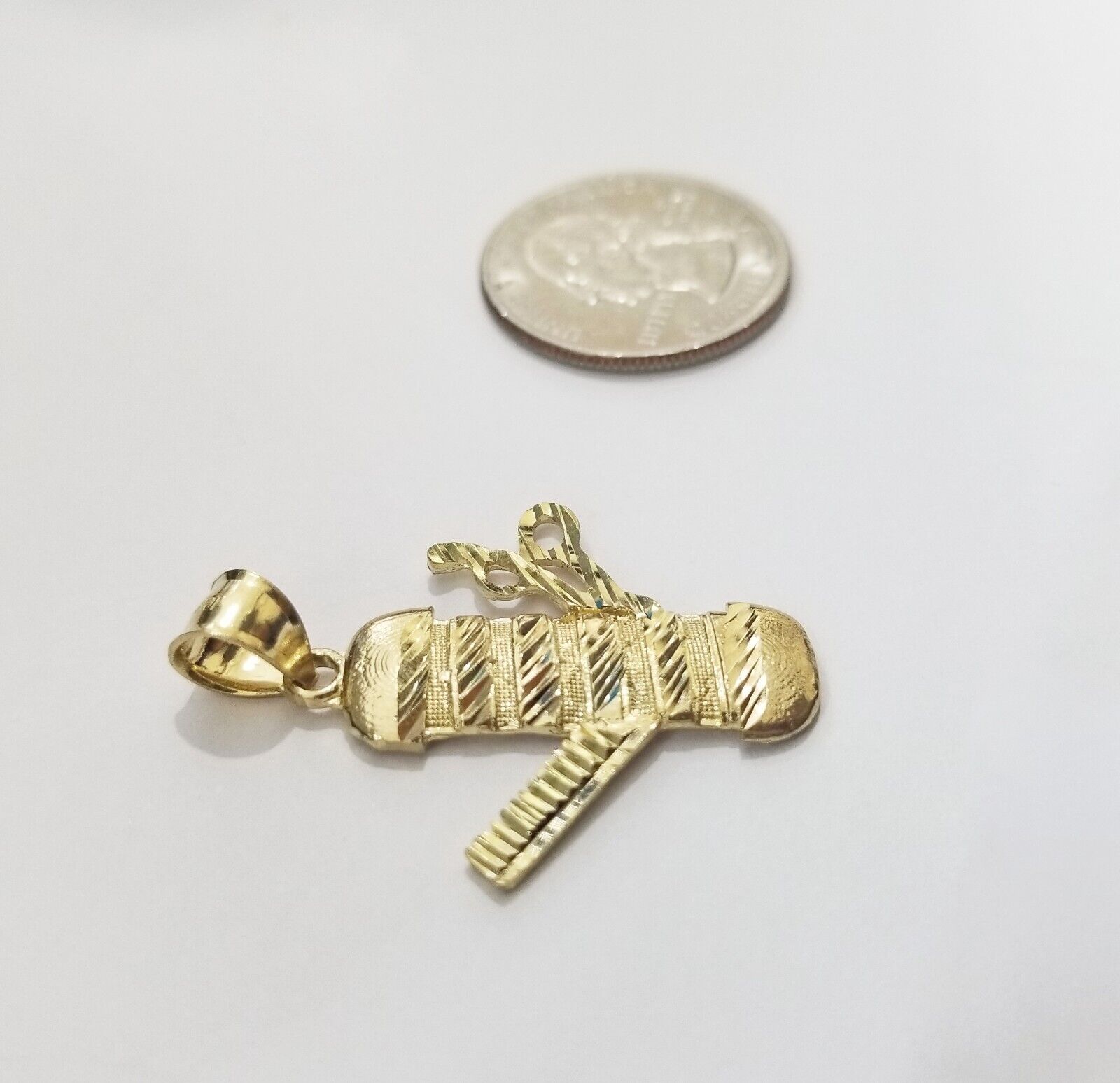 Real 10k Yellow Gold Barber Charm Pendant 10kt for Chain - GoldenlinQ