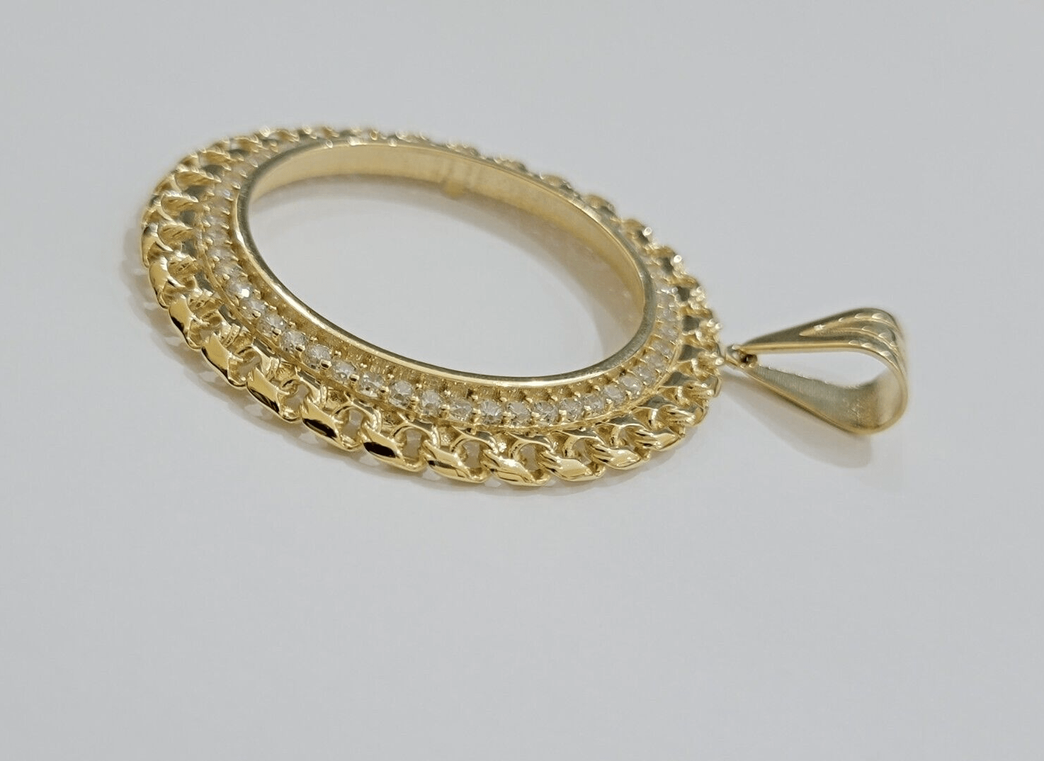 Real 10k Yellow Gold Bezel Charm Pendant Round Mexican Centenario Coin 10kt SALE - GoldenlinQ