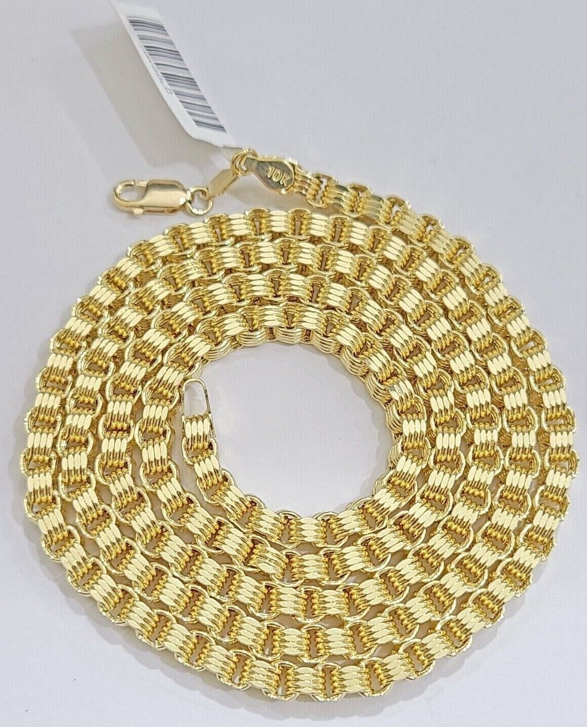 Real 10K Yellow Gold Box Byzantine Chain 4mm Necklace 18 - 30'' Inch Lobster Lock - GoldenlinQ