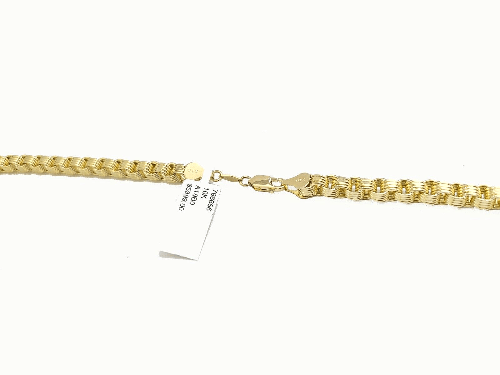 Real 10k Yellow Gold Box Byzantine Necklace 5mm 22" inch Unisex 10kt Chain - GoldenlinQ