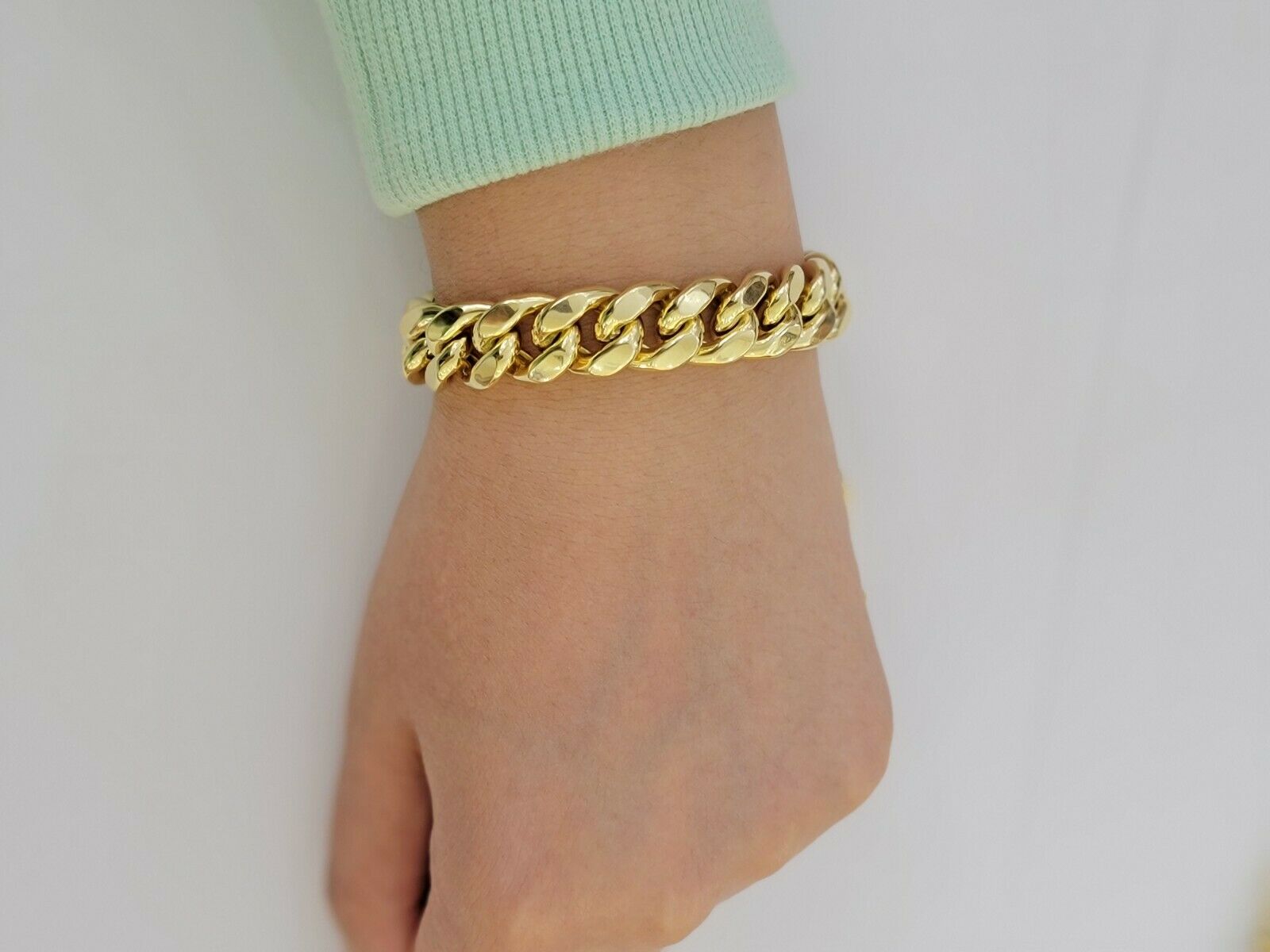 Real 10k Yellow Gold Bracelet 6mm - 13mm Miami Cuban Link 9" Inch Mens 10kt ,Chain - GoldenlinQ