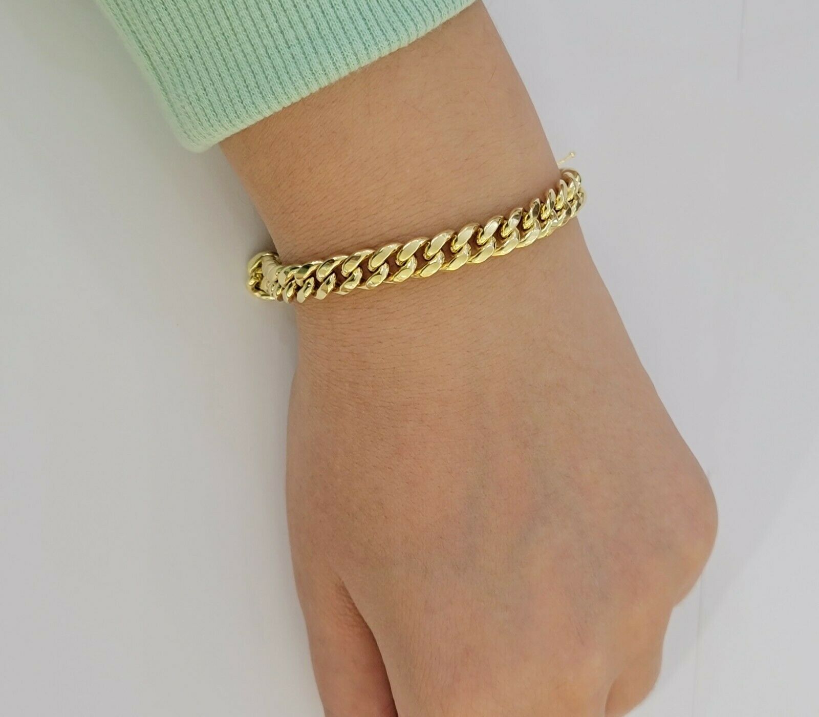 Real 10k Yellow Gold Bracelet 6mm - 15mm Miami Cuban Link 7.5" - 9" Mens 10kt - GoldenlinQ