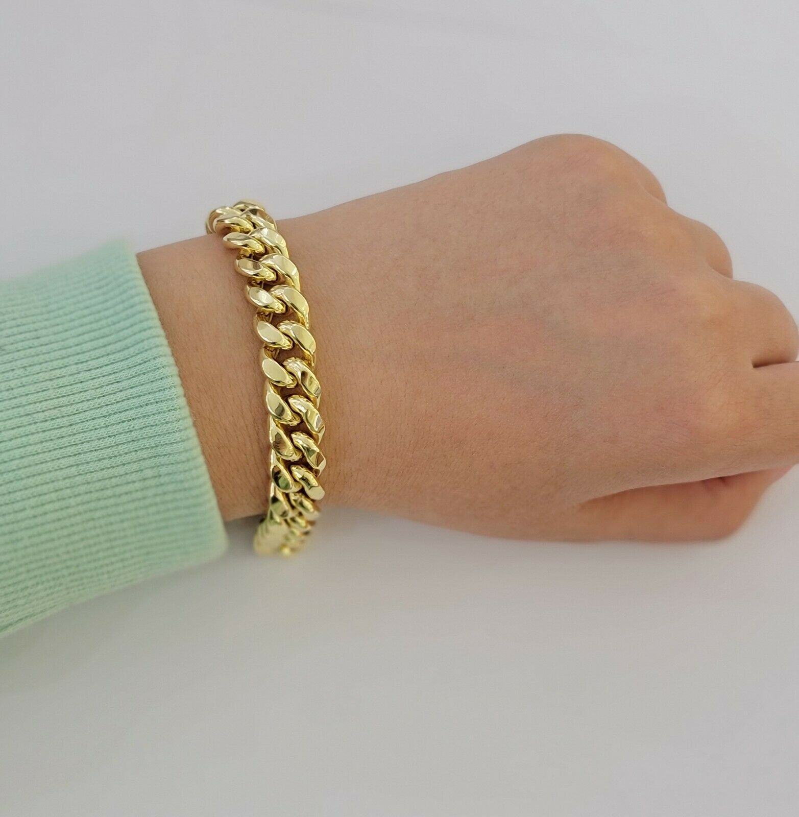 Real 10k Yellow Gold Bracelet 6mm - 15mm Miami Cuban Link 7.5" - 9" Mens 10kt - GoldenlinQ