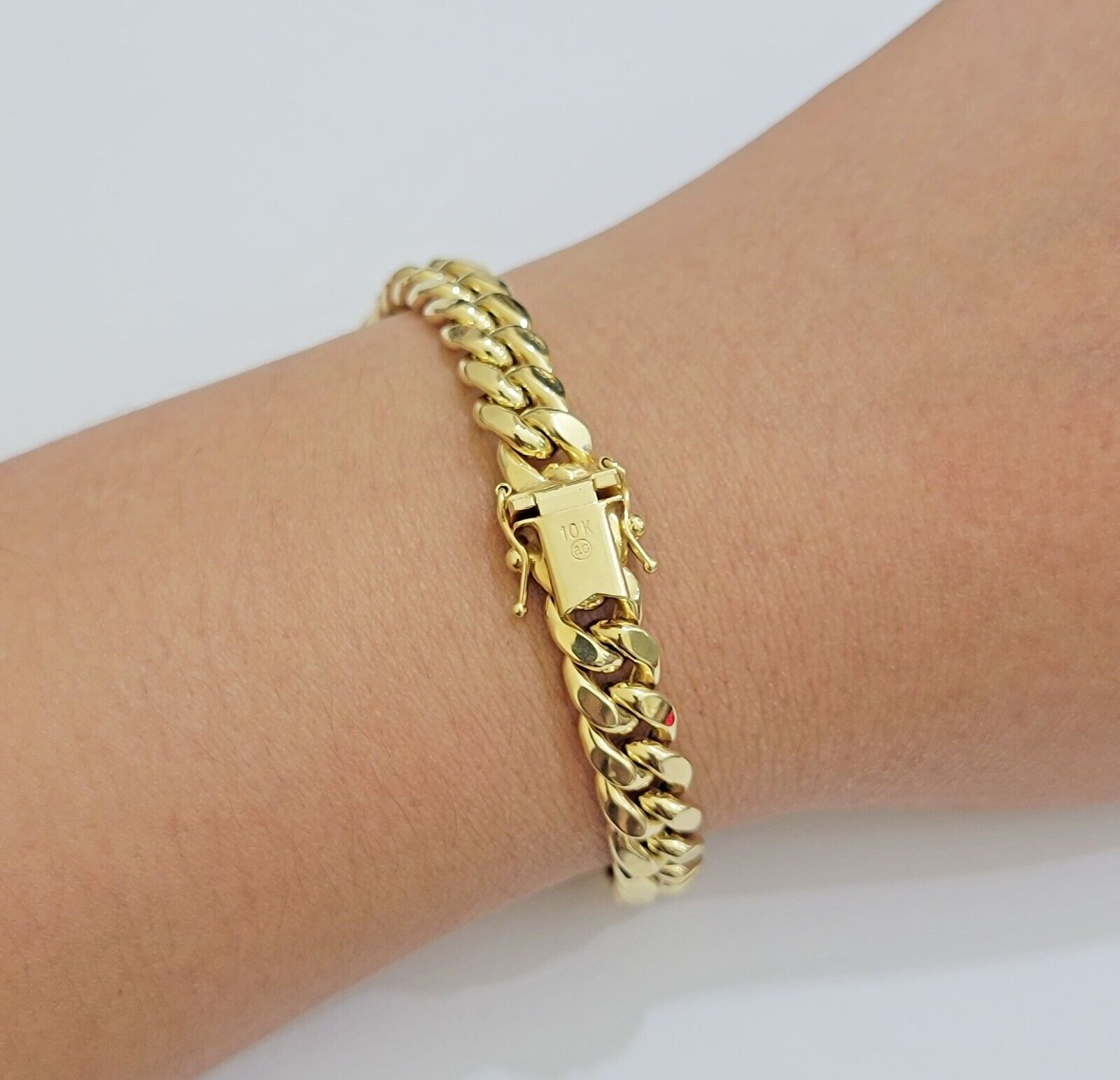 Real 10k Yellow Gold Bracelet 9mm Miami Cuban Link Men's 8.5" inch 10kt Unisex - GoldenlinQ