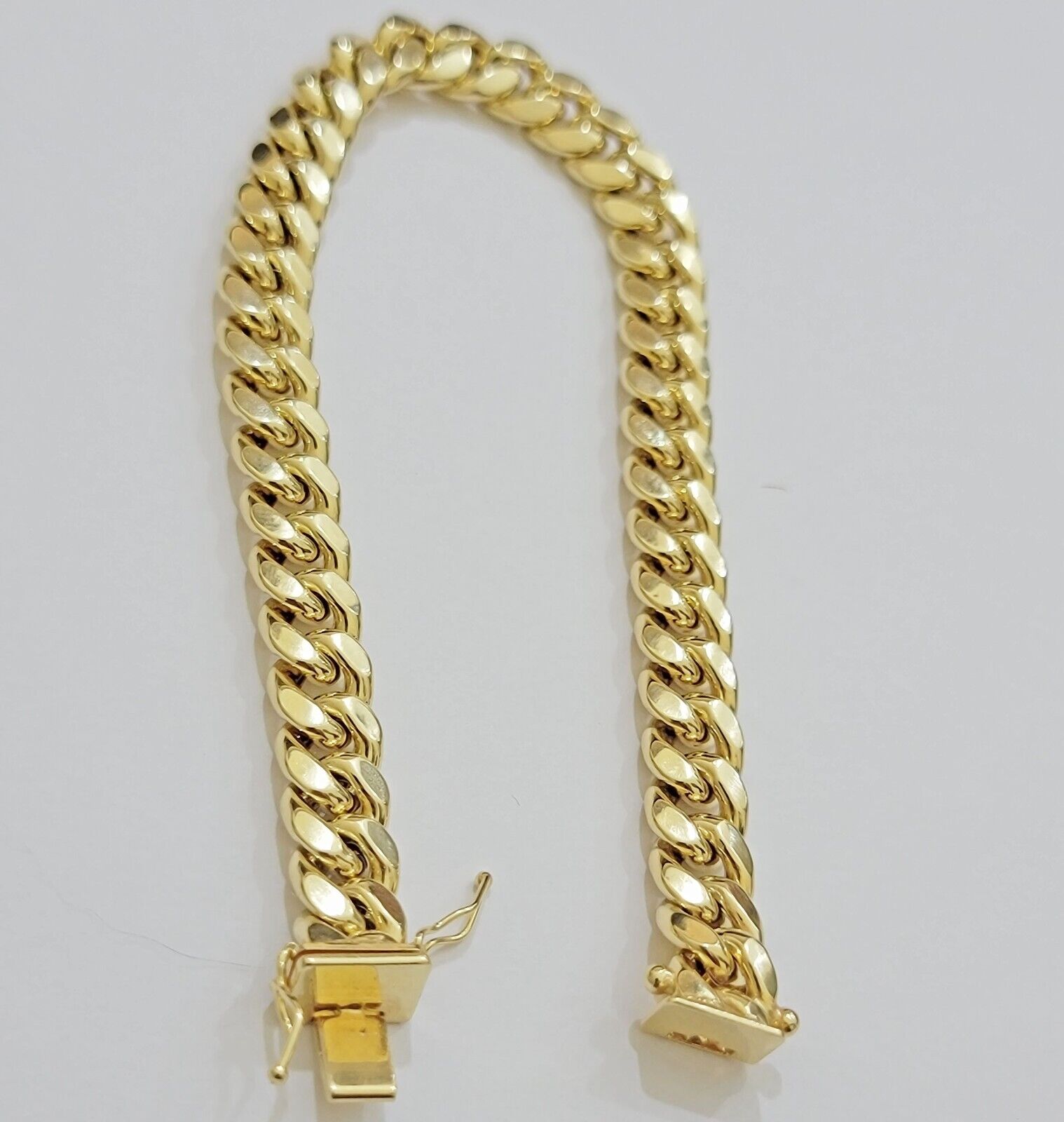 Real 10k Yellow Gold Bracelet 9mm Miami Cuban Link Men's 8.5" inch 10kt Unisex - GoldenlinQ