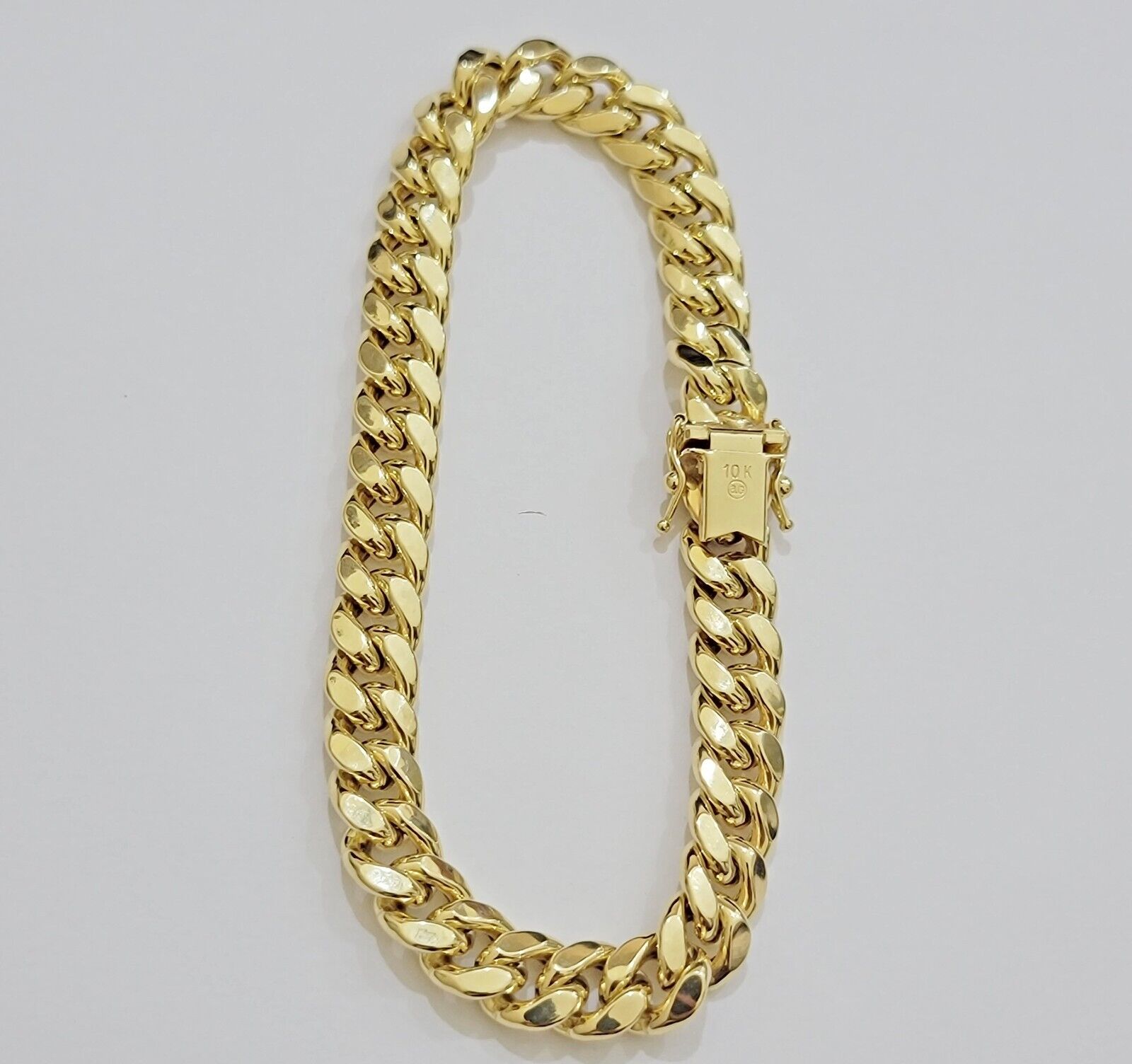 Real 10k Yellow Gold Bracelet 9mm Miami Cuban Link Men's 8.5" inch 10kt Unisex - GoldenlinQ
