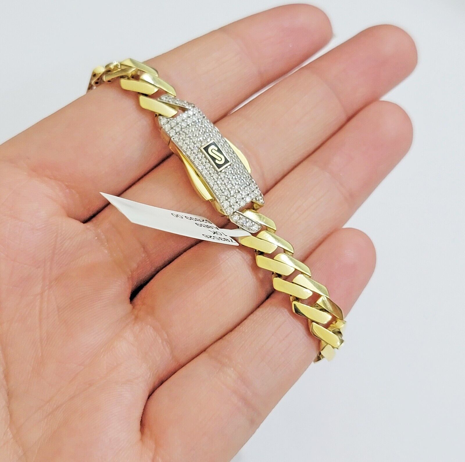 Real 10k Yellow Gold Bracelet Ladies 7.25 Inch 7mm Royal Monaco Cuban Link Women - GoldenlinQ