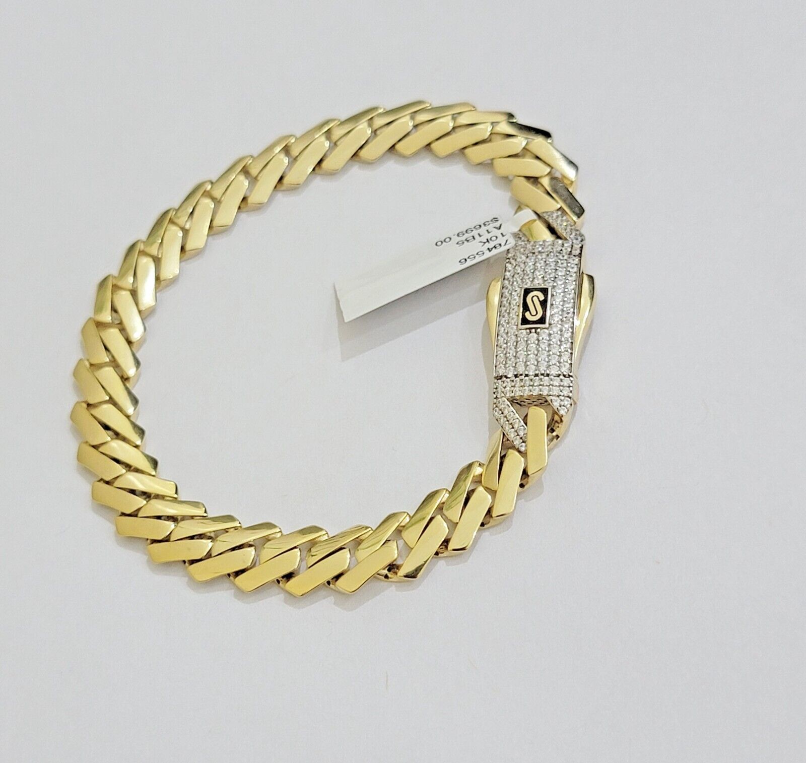 Real 10k Yellow Gold Bracelet Ladies 7.25 Inch 7mm Royal Monaco Cuban Link Women - GoldenlinQ