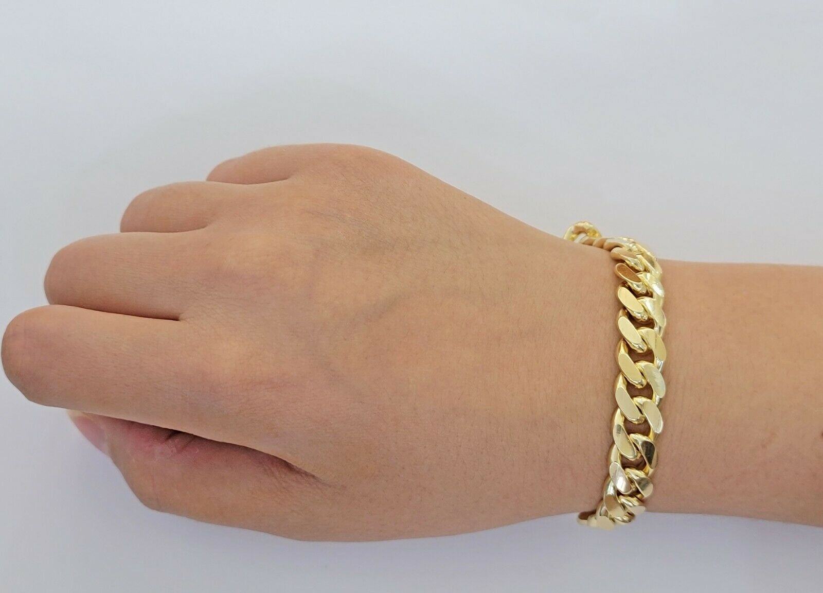 Real 10k Yellow Gold Bracelet Miami Cuban Link 11mm 8" 10kt Strong SOLID LINKS - GoldenlinQ
